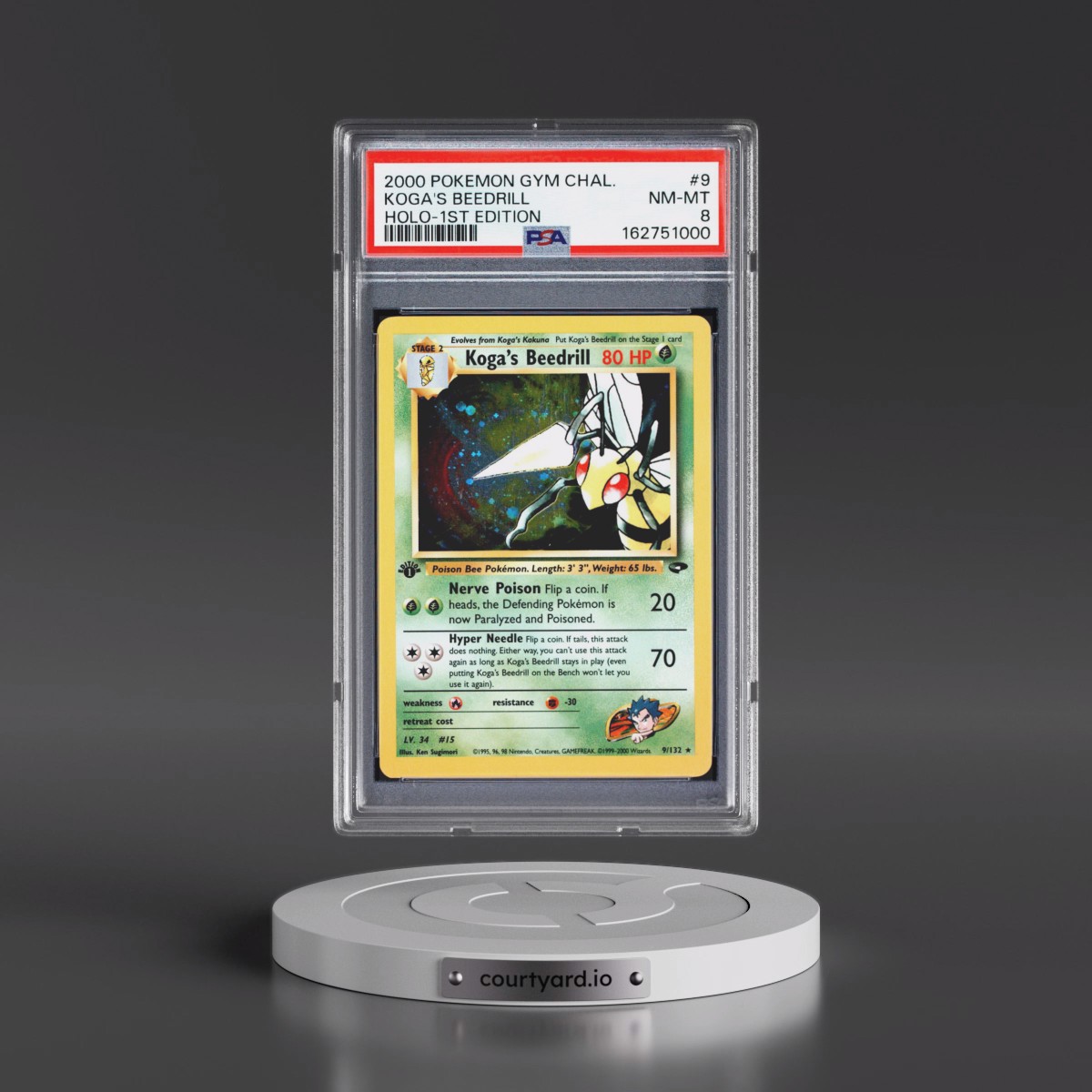 2000 Pokémon Gym Challenge #9 Koga's Beedrill - 1st Edition Holo (PSA 8 NM-MT)
