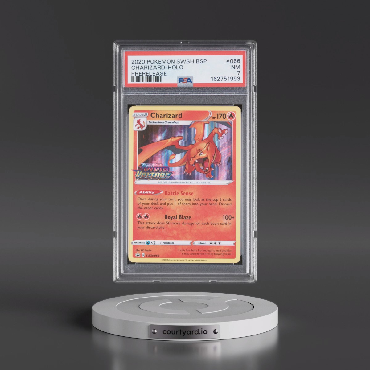 2020 Pokémon Swsh Black Star Promo #066 Charizard - Holo Prerelease (PSA 7 NM)