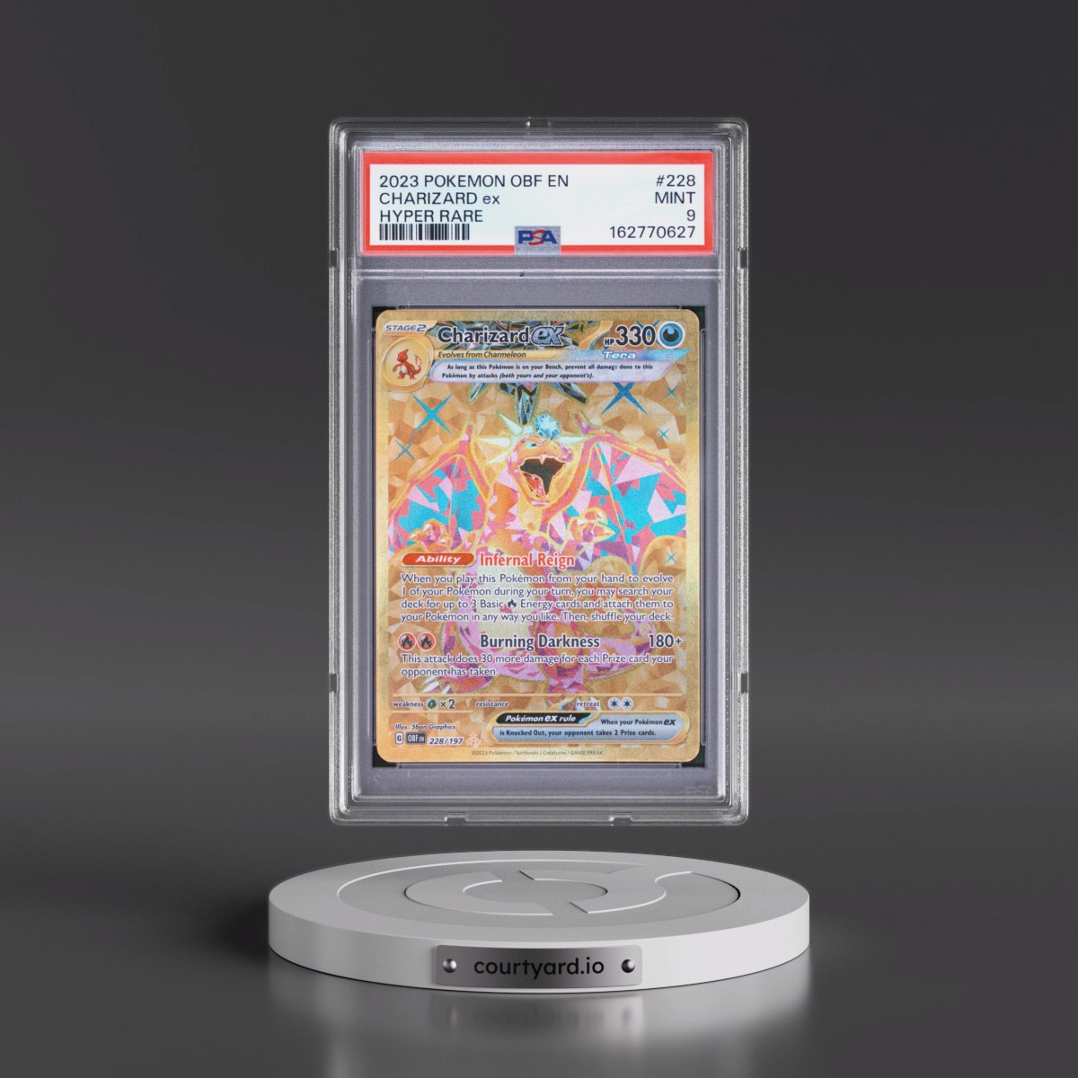 2023 Pokémon Obf EN-Obsidian Flames #228 Charizard EX - Holo Hyper Rare (PSA 9 MINT)