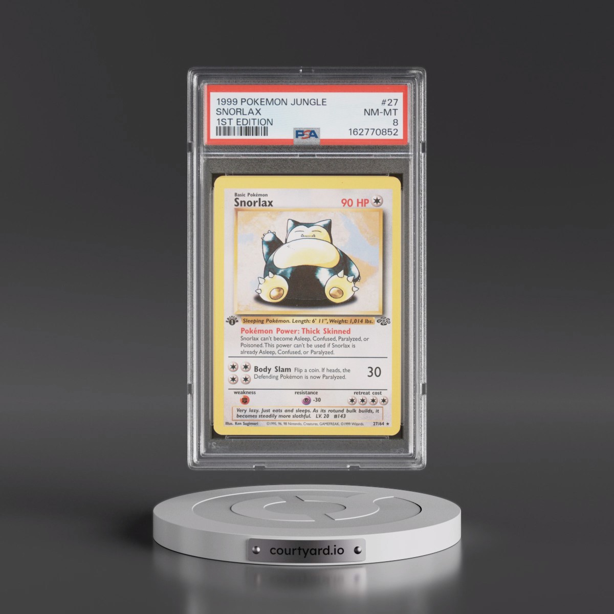 1999 Pokémon Jungle #27 Snorlax - 1st Edition (PSA 8 NM-MT)