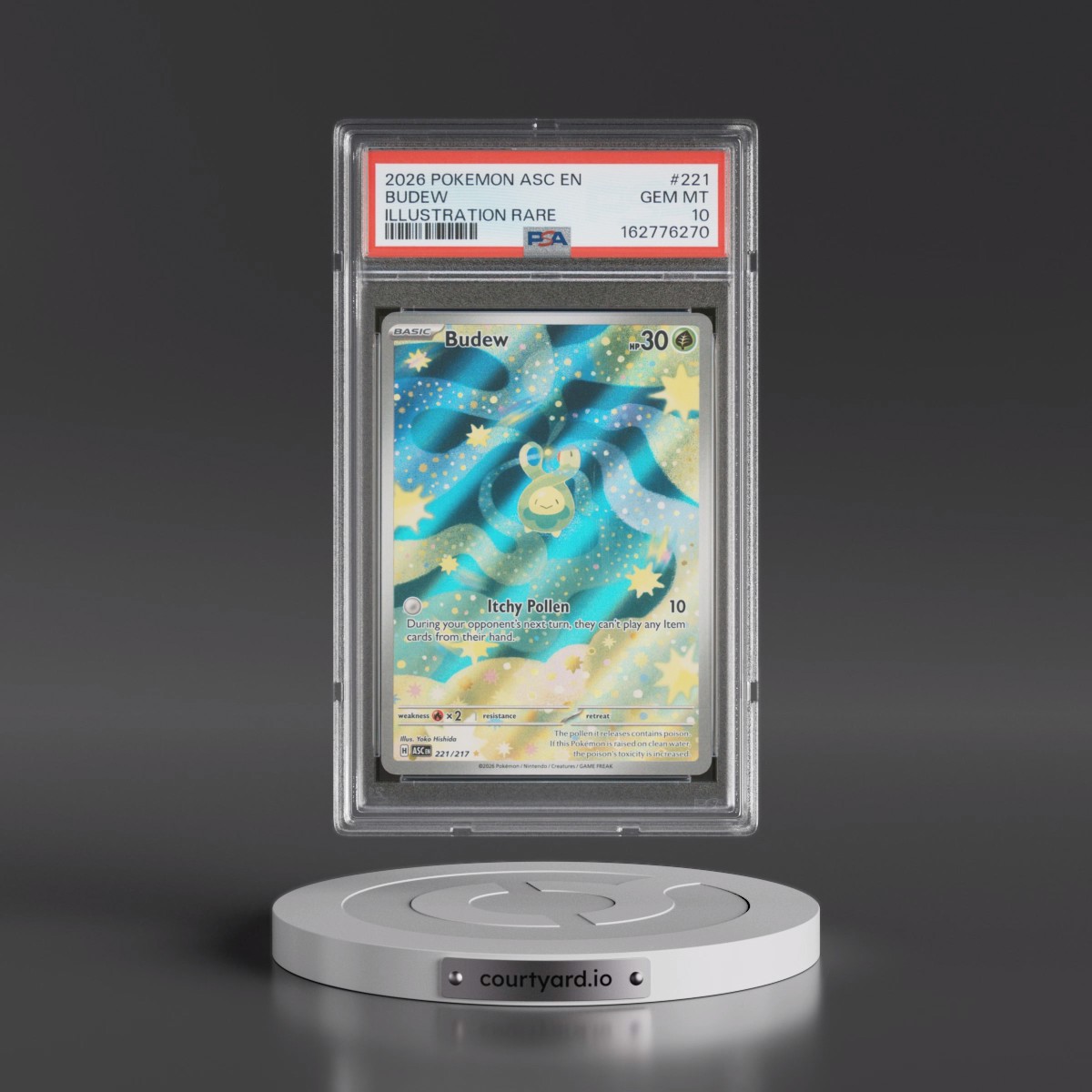 2026 Pokémon Asc EN-Ascended Heroes #221 Budew - Illustration Rare (PSA 10 GEM MINT)