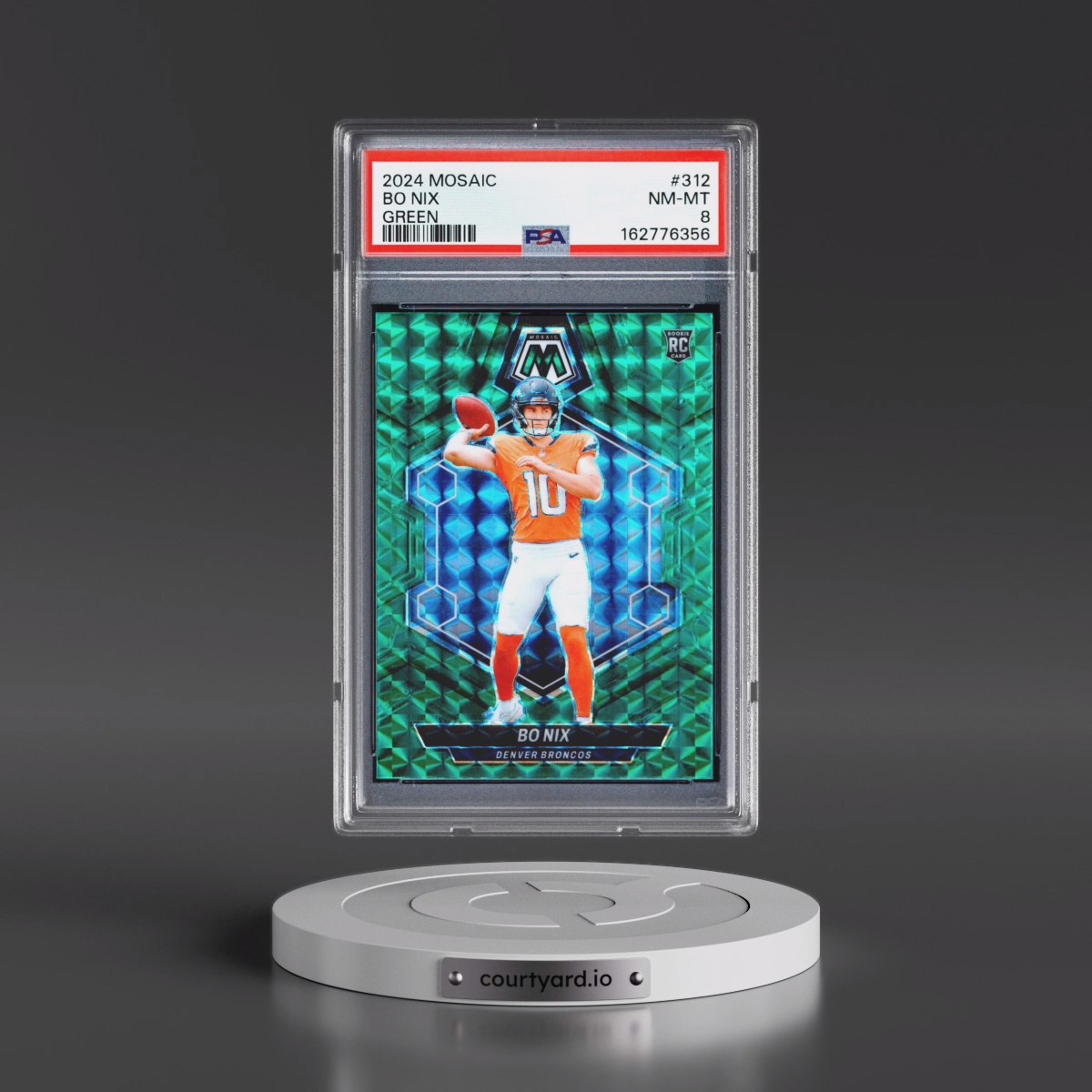 2024 Panini Mosaic #312 Bo Nix - Green (PSA 8 NM-MT)