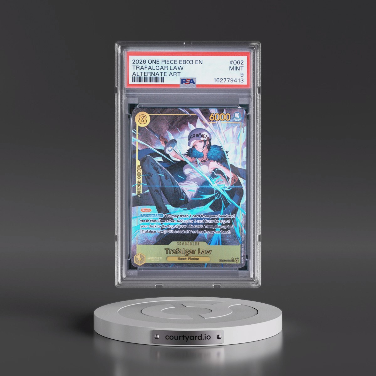 2026 One Piece EB03-Extra Booster -One Piece Heroines Edition #062 Trafalgar Law - Alternate Art (PSA 9 MINT)