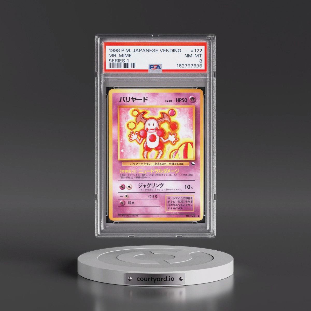 1998 Pokémon Vending Mr. Mime - Series 1 #122 PSA 8