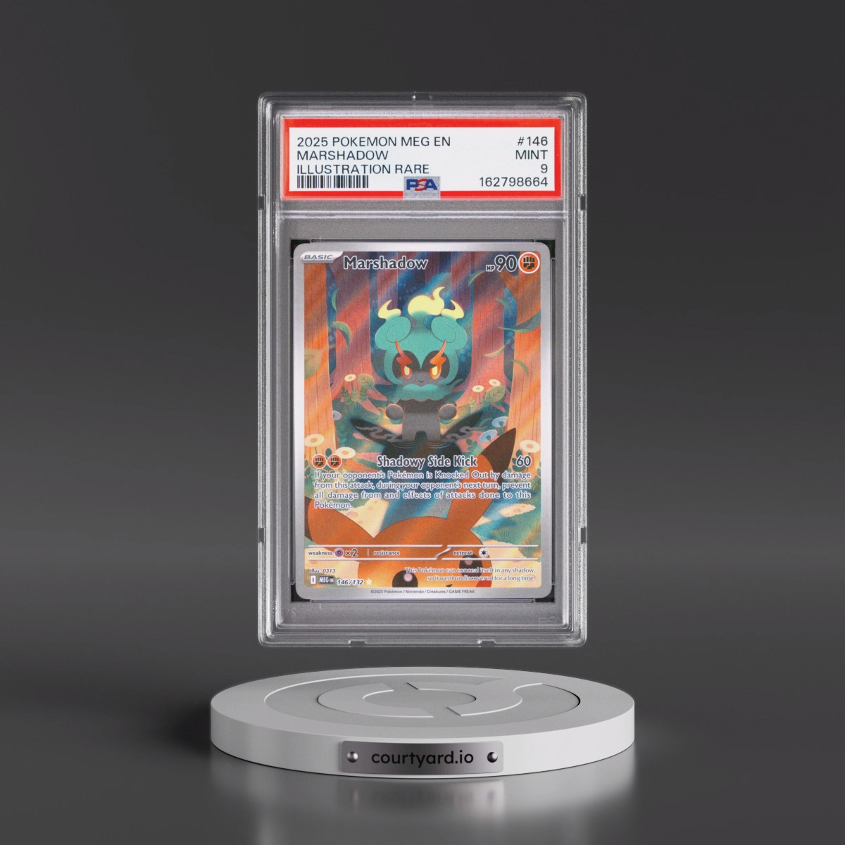 2025 Pokémon Meg EN-Mega Evolution #146 Marshadow - Illustration Rare (PSA 9 MINT)