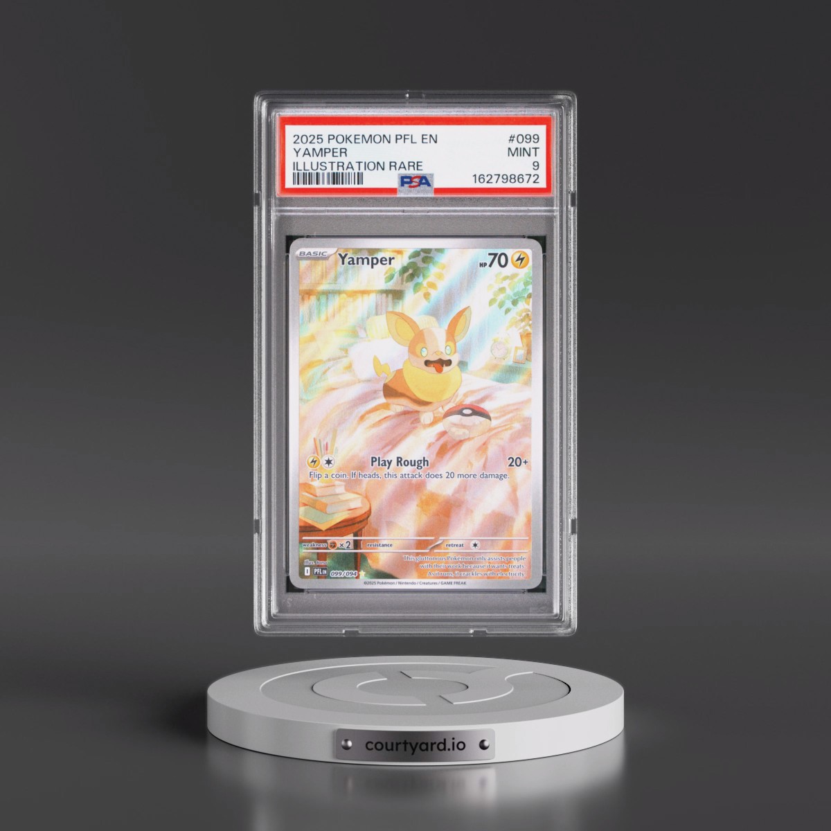 2025 Pokémon Pfl EN-Phantasmal Flames #099 Yamper - Illustration Rare (PSA 9 MINT)