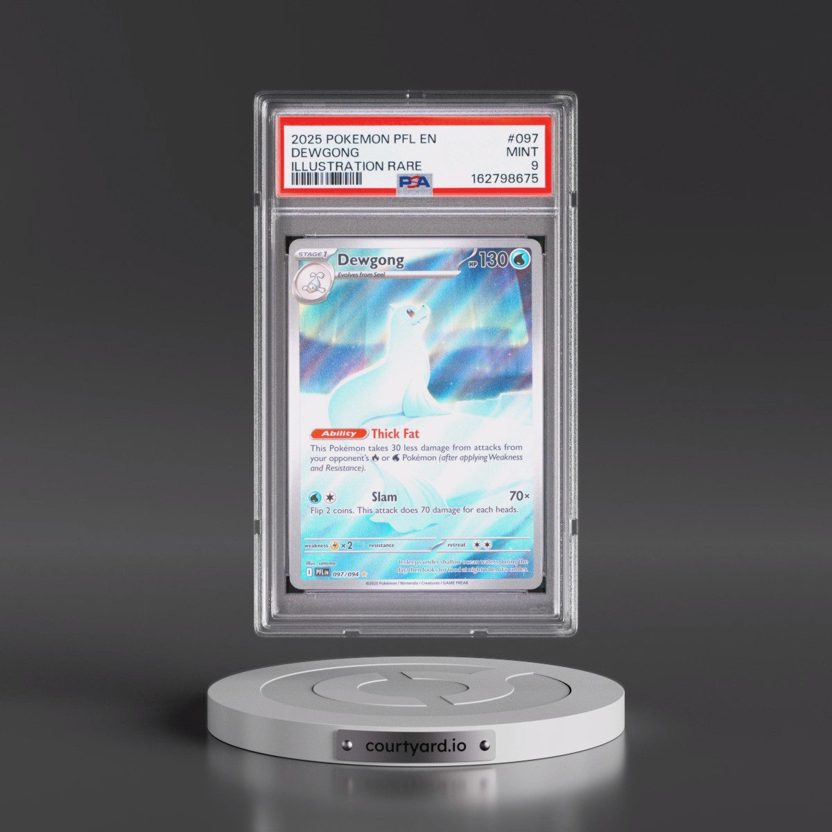 2025 Pokémon Pfl EN-Phantasmal Flames #097 Dewgong - Illustration Rare (PSA 9 MINT)