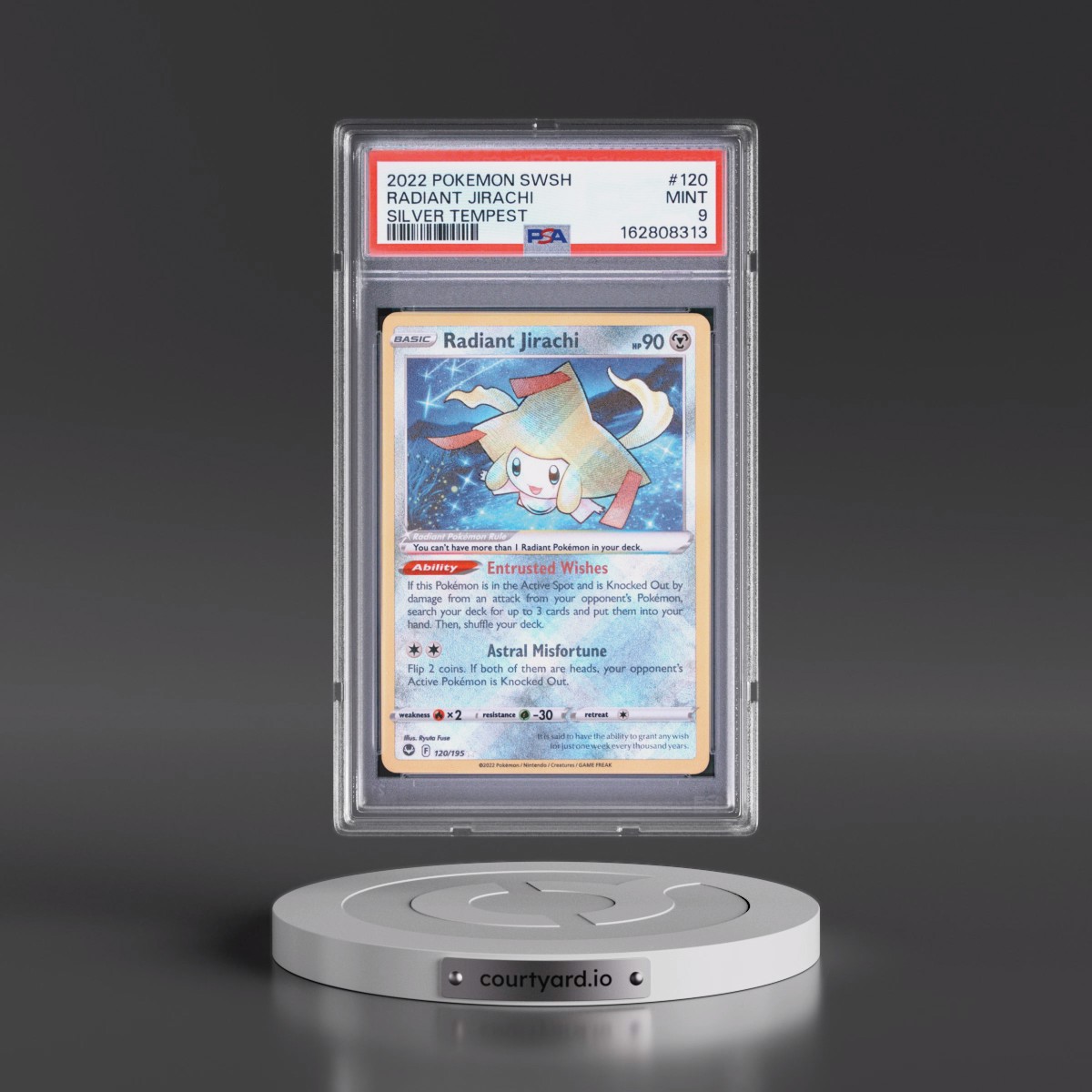 2022 Pokémon Sword & Shield Silver Tempest #120 Radiant Jirachi - Holo (PSA 9 MINT)