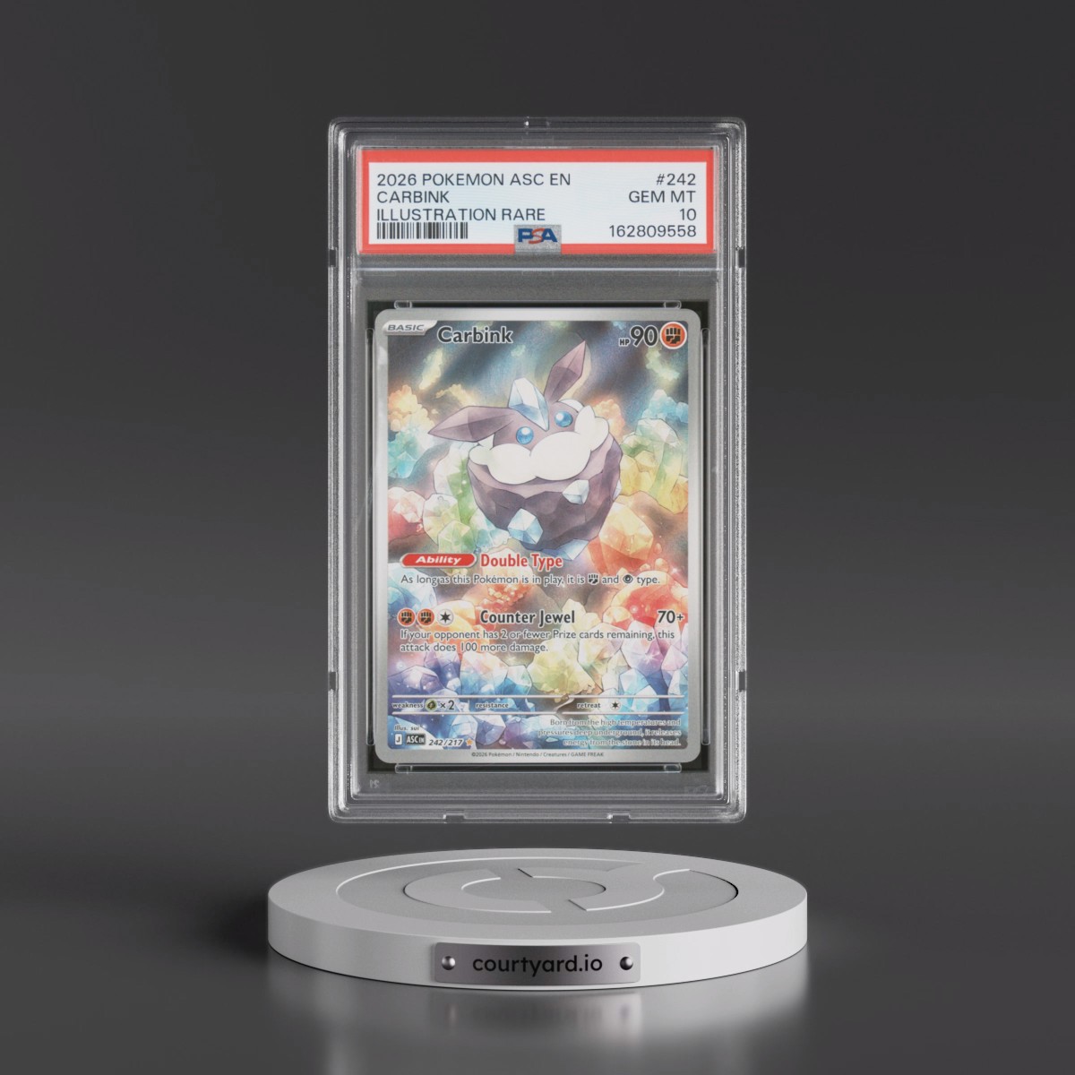 2026 Pokémon Asc EN-Ascended Heroes #242 Carbink - Illustration Rare (PSA 10 GEM MINT)