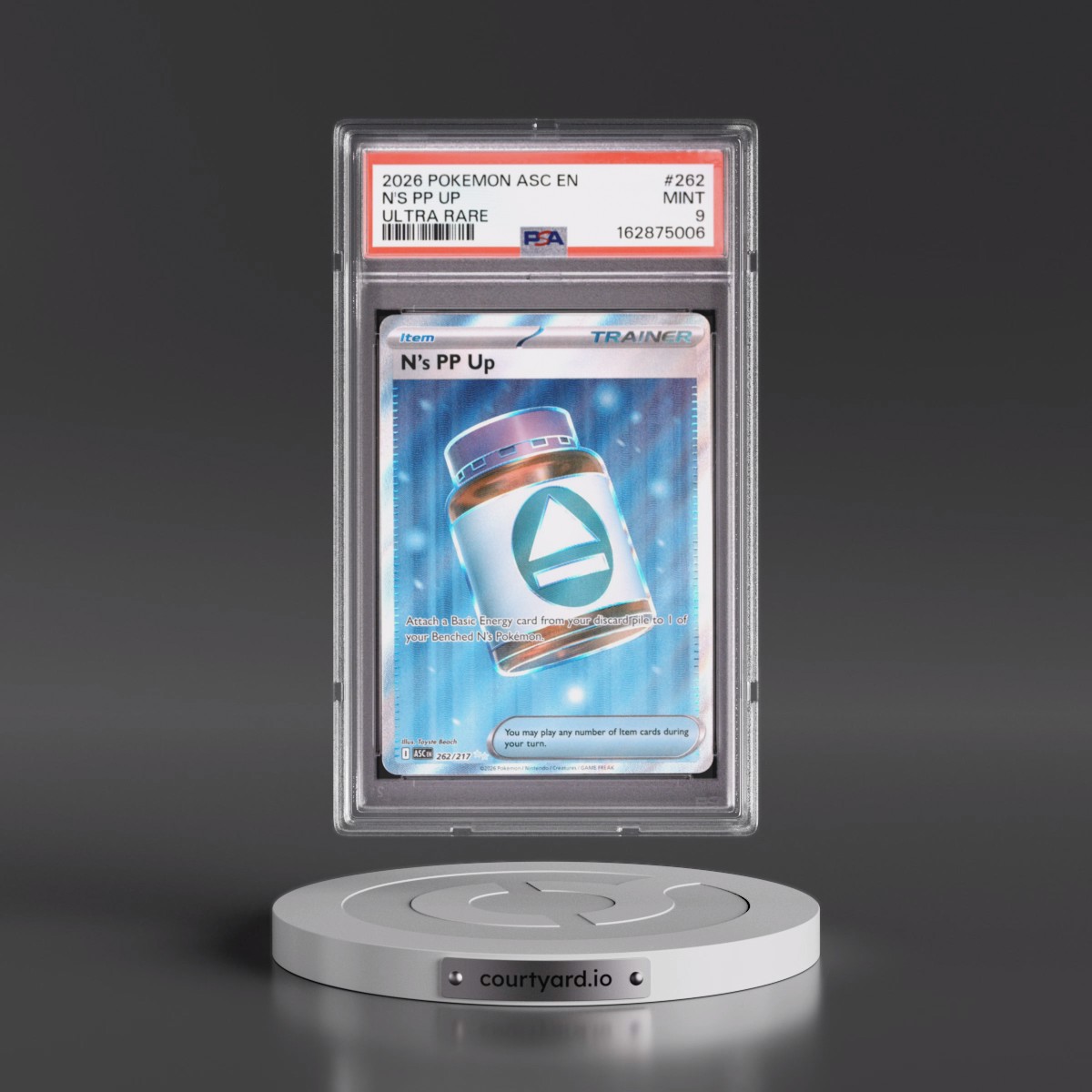 2026 Pokémon Asc EN-Ascended Heroes #262 N's PP Up - Ultra Rare (PSA 9 MINT)