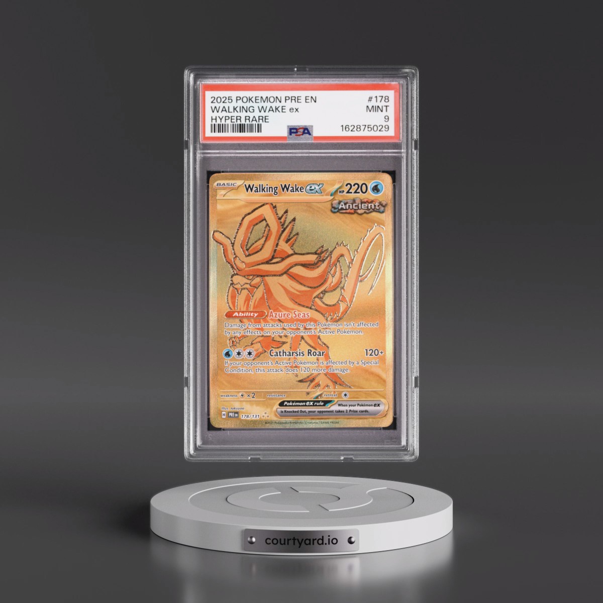 2025 Pokémon Pre EN-Prismatic Evolutions #178 Walking Wake EX - Holo Hyper Rare (PSA 9 MINT)