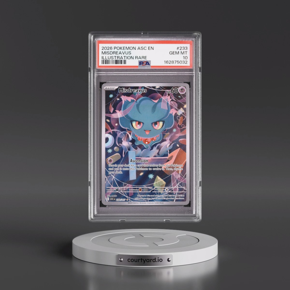 2026 Pokémon Asc EN-Ascended Heroes #233 Misdreavus - Illustration Rare (PSA 10 GEM MINT)