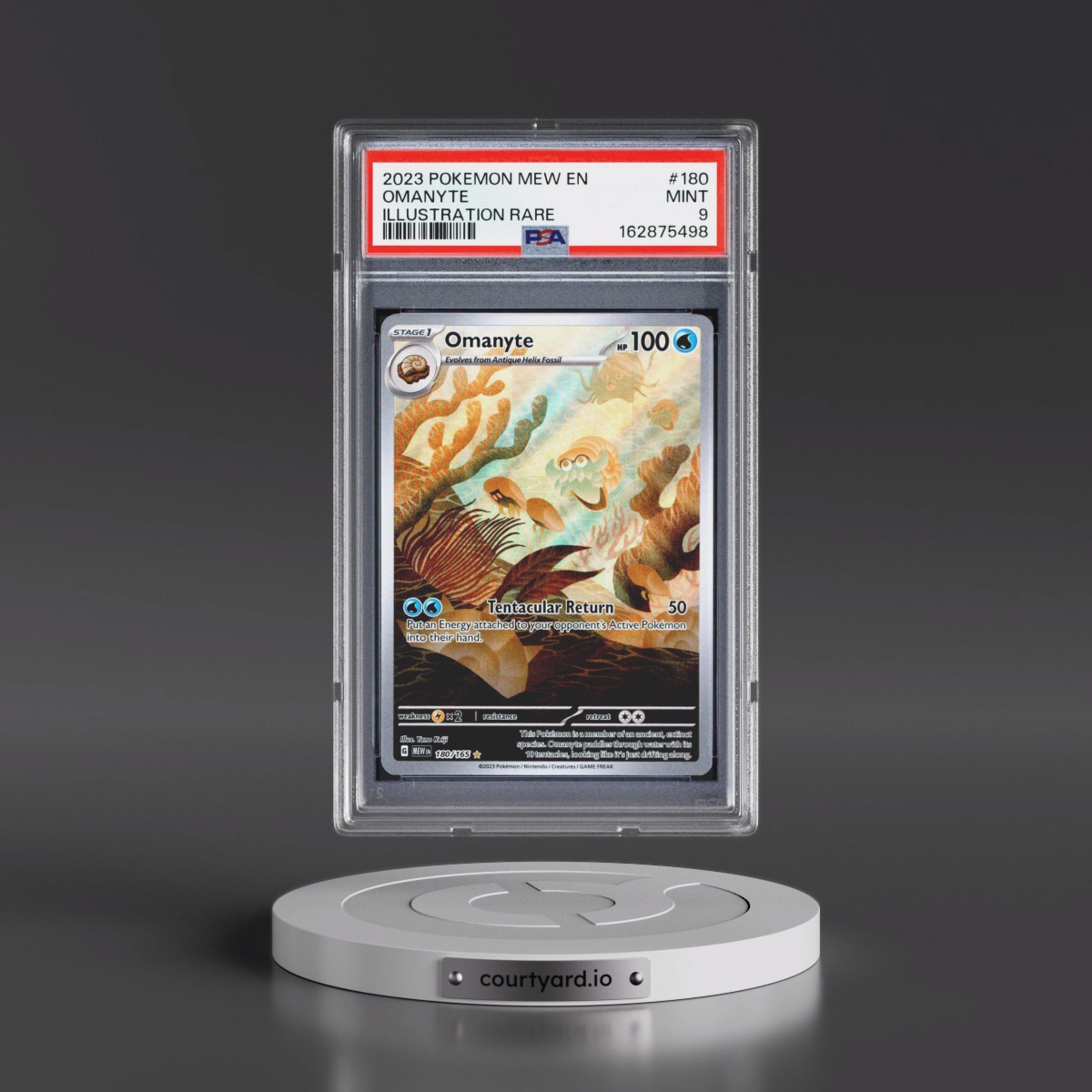 2023 Pokémon Mew EN-151 #180 Omanyte - Illustration Rare (PSA 9 MINT)