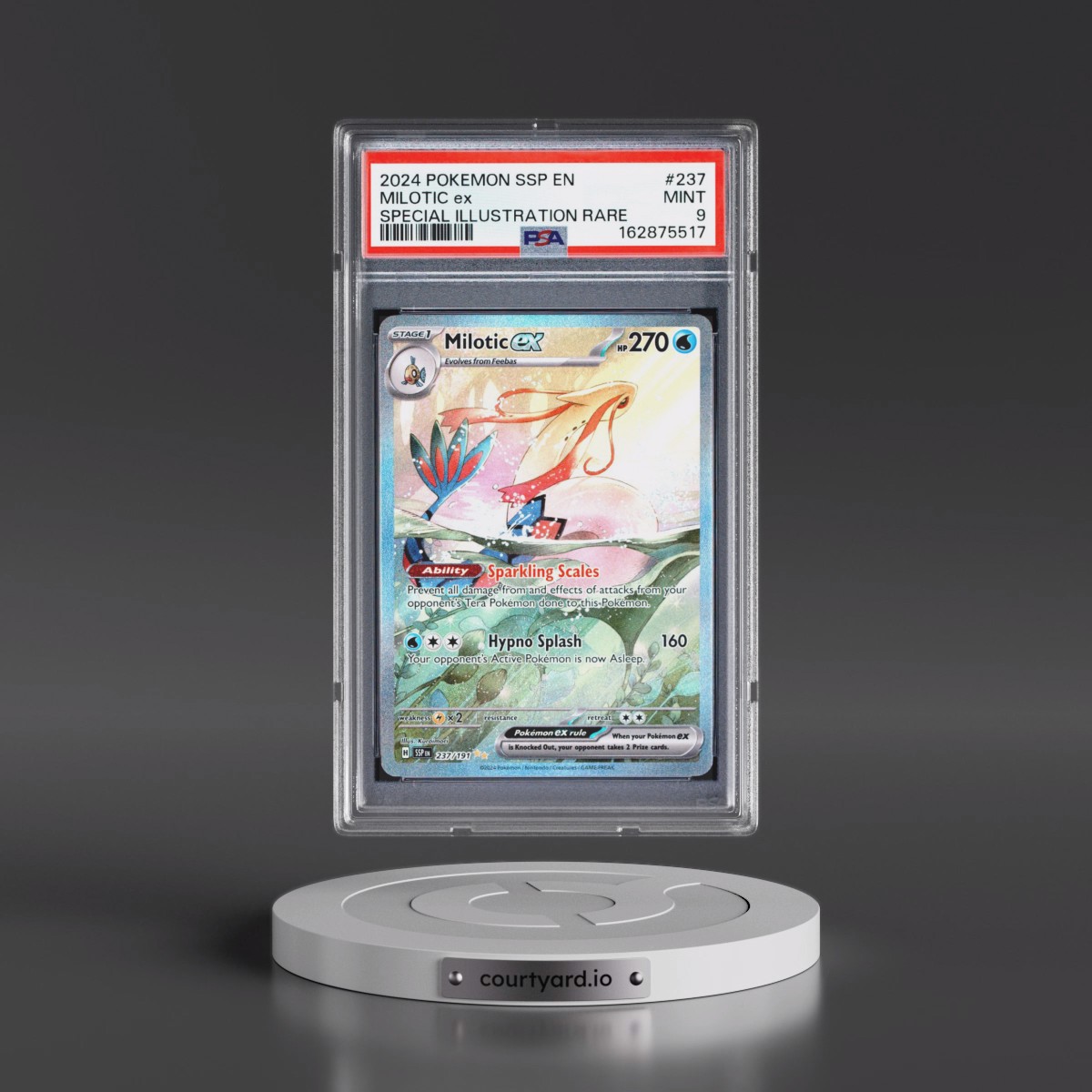 2024 Pokémon Ssp EN-Surging Sparks #237 Milotic EX - Holo Special Illustration Rare (PSA 9 MINT)