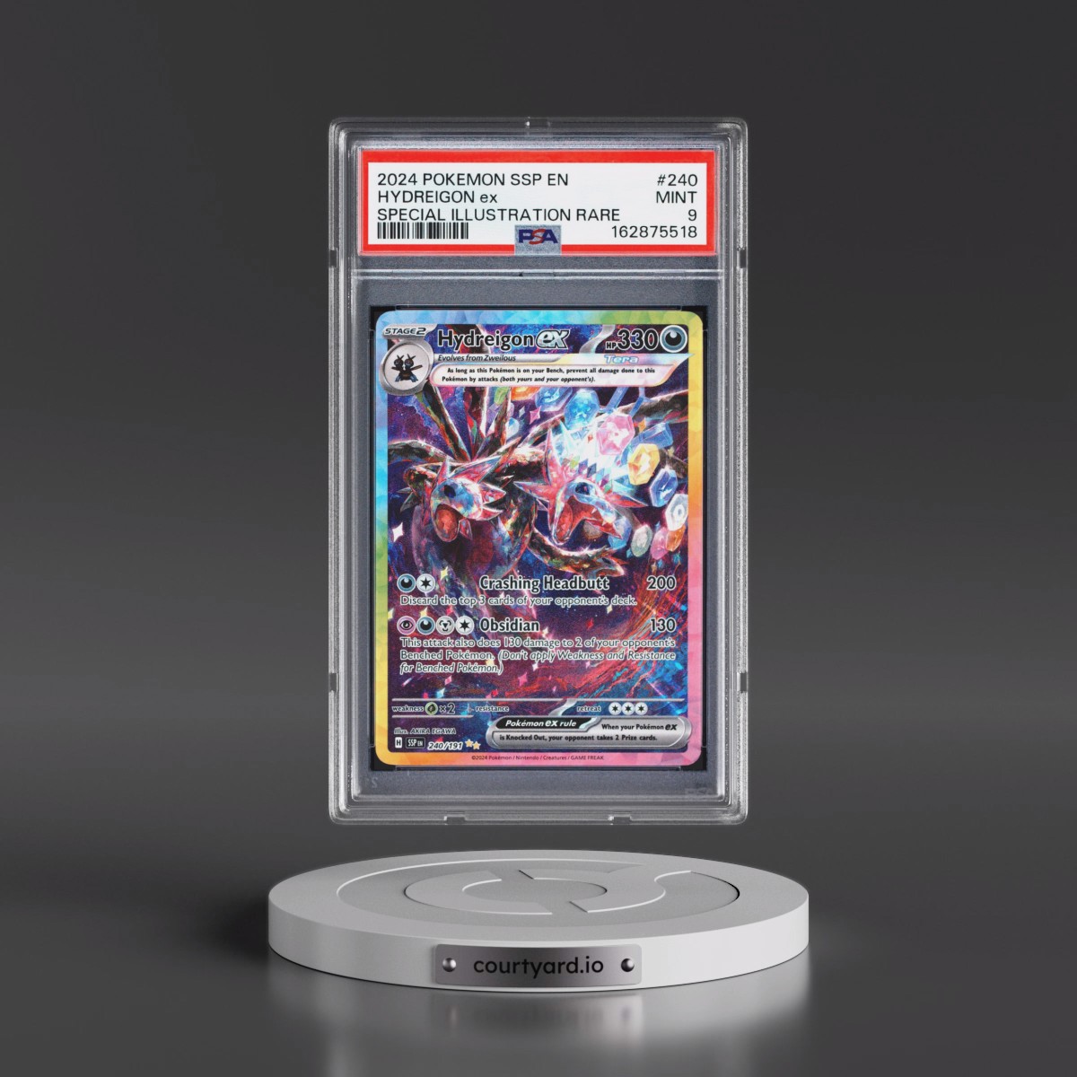 2024 Pokémon Ssp EN-Surging Sparks #240 Hydreigon EX - Holo Special Illustration Rare (PSA 9 MINT)