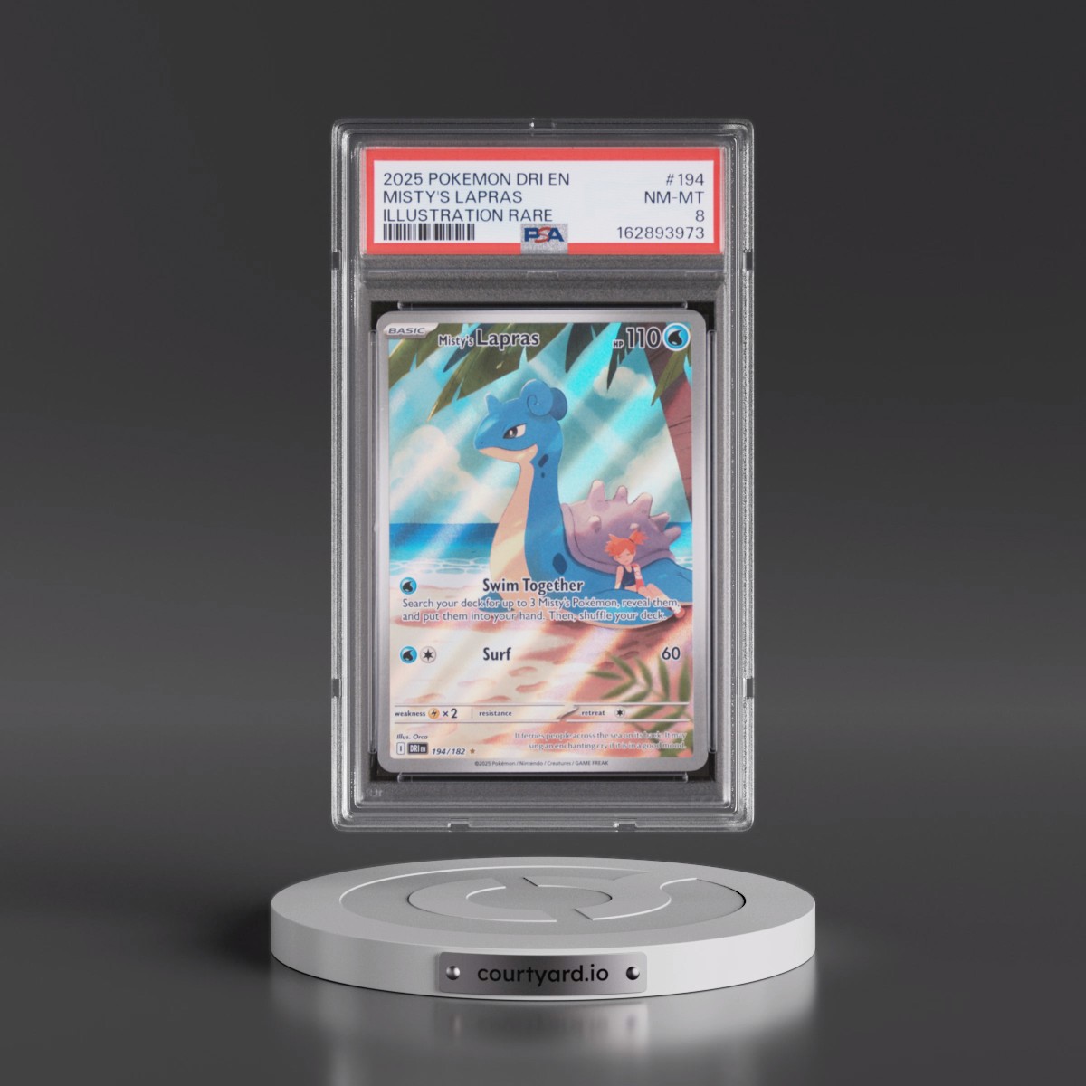 2025 Pokémon Dri EN-Destined Rivals #194 Misty's Lapras - Illustration Rare (PSA 8 NM-MT)