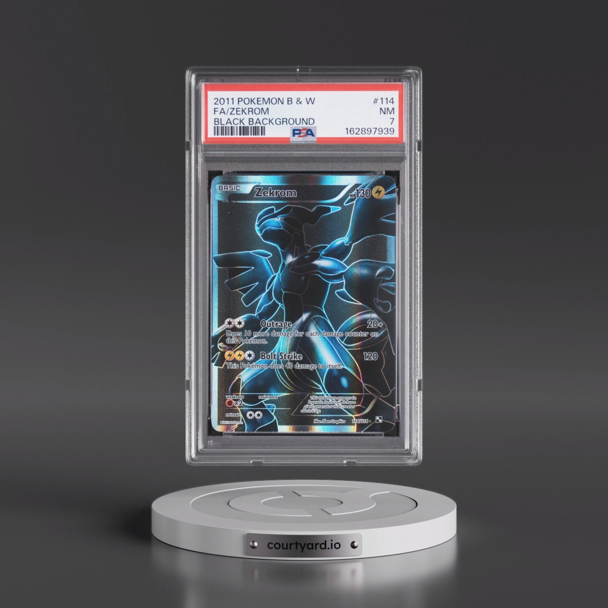 2011 Pokémon Black & White #114 Zekrom - Full Art Black Background (PSA 7 NM)