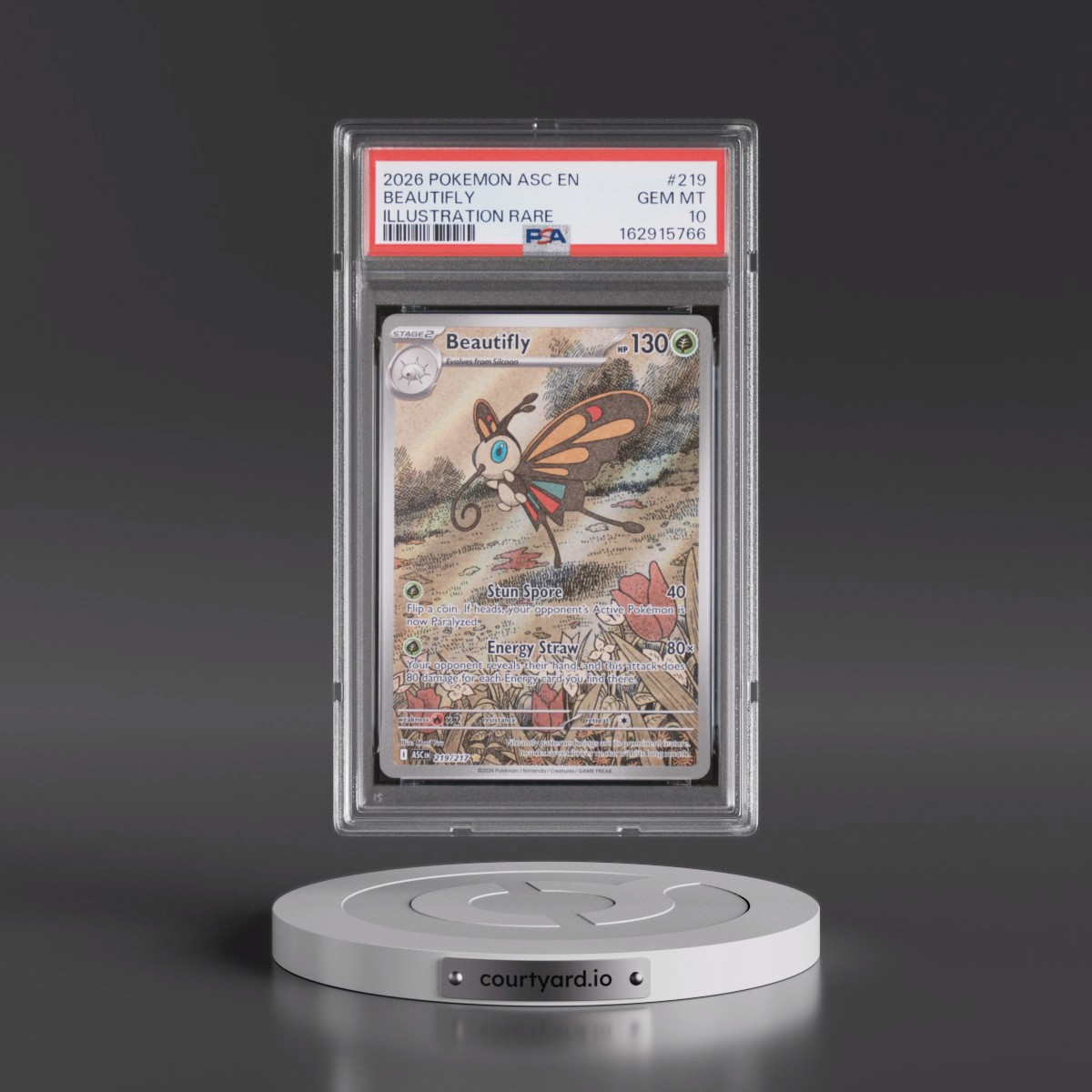 2026 Pokémon Asc EN-Ascended Heroes #219 Beautifly - Illustration Rare (PSA 10 GEM MINT)