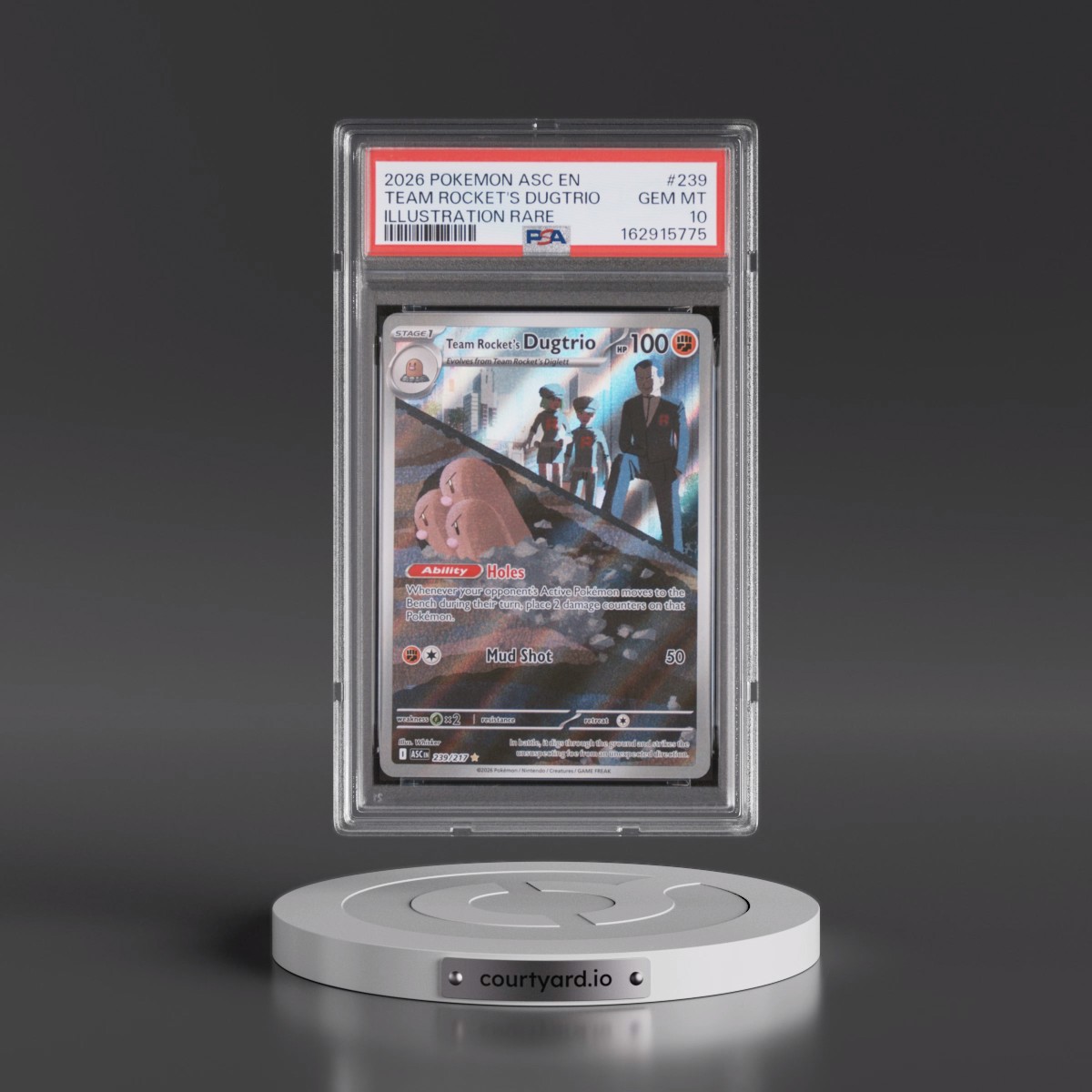 2026 Pokémon Asc EN-Ascended Heroes #239 Team Rocket's Dugtrio - Illustration Rare (PSA 10 GEM MINT)