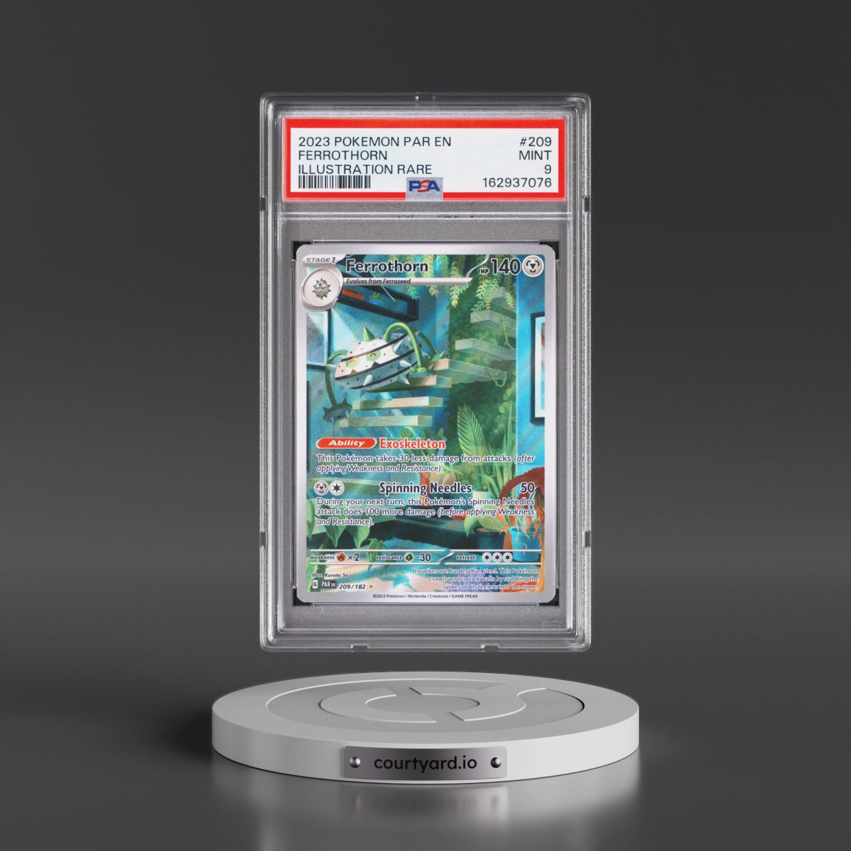 2023 Pokémon Par EN-Paradox Rift #209 Ferrothorn - Illustration Rare (PSA 9 MINT)
