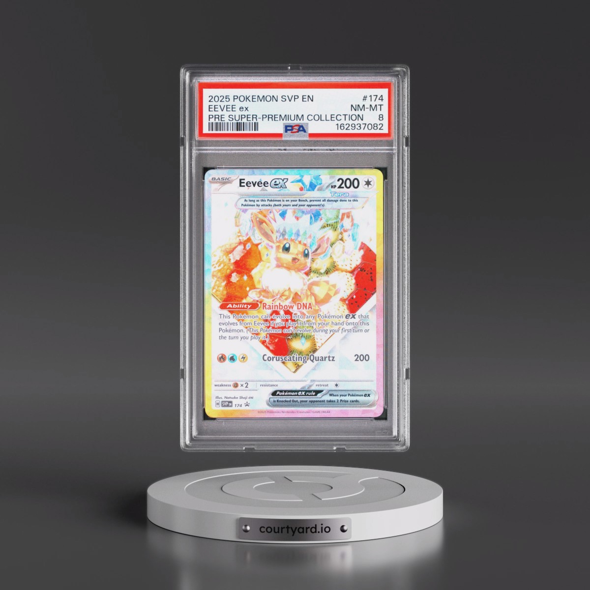 2025 Pokémon Svp EN-SV Black Star Promo #174 Eevee EX - Holo Prismatic Evolutions Super-Premium Collection (PSA 8 NM-MT)