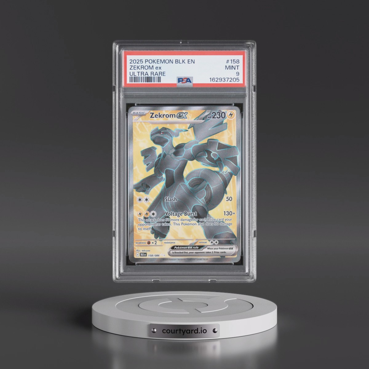 2025 Pokémon Blk EN-Black Bolt #158 Zekrom EX - Holo Ultra Rare (PSA 9 MINT)