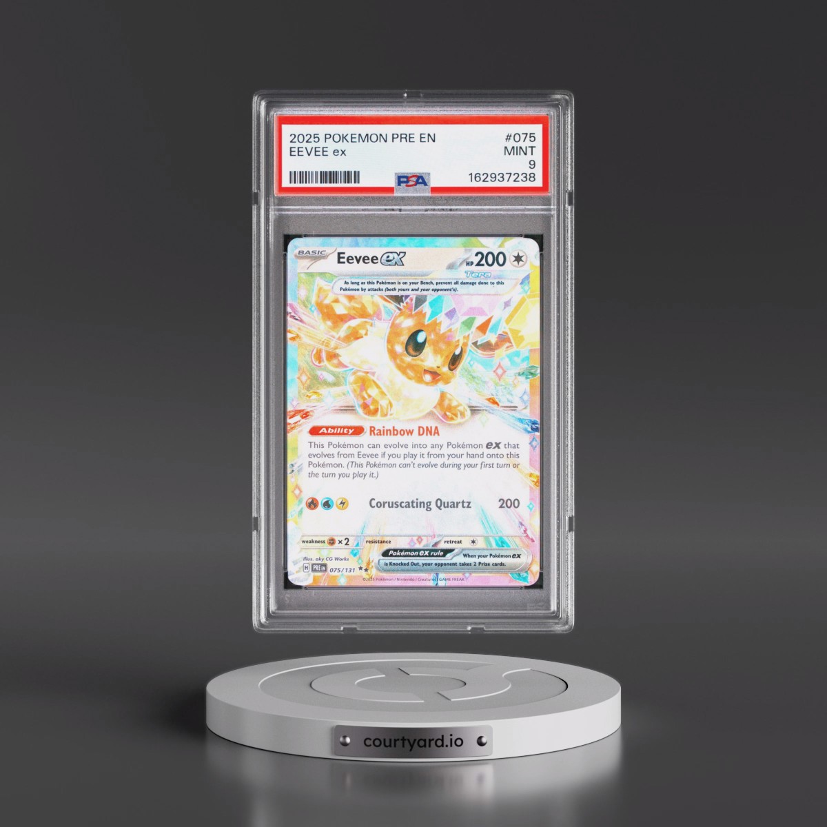 2025 Pokémon Pre EN-Prismatic Evolutions #075 Eevee EX - Holo (PSA 9 MINT)