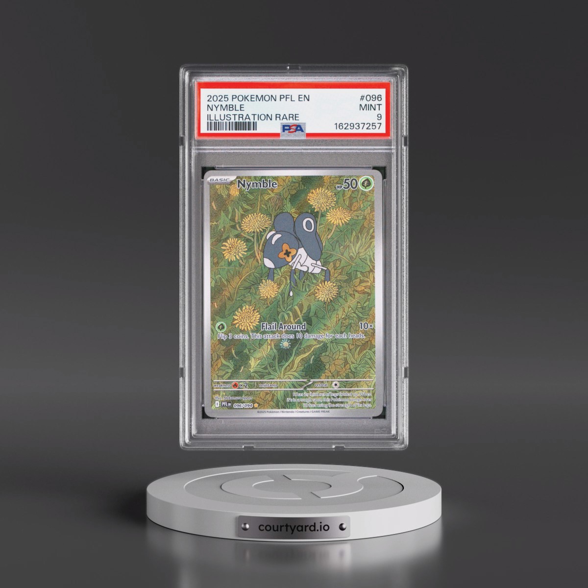 2025 Pokémon Pfl EN-Phantasmal Flames #096 Nymble - Illustration Rare (PSA 9 MINT)