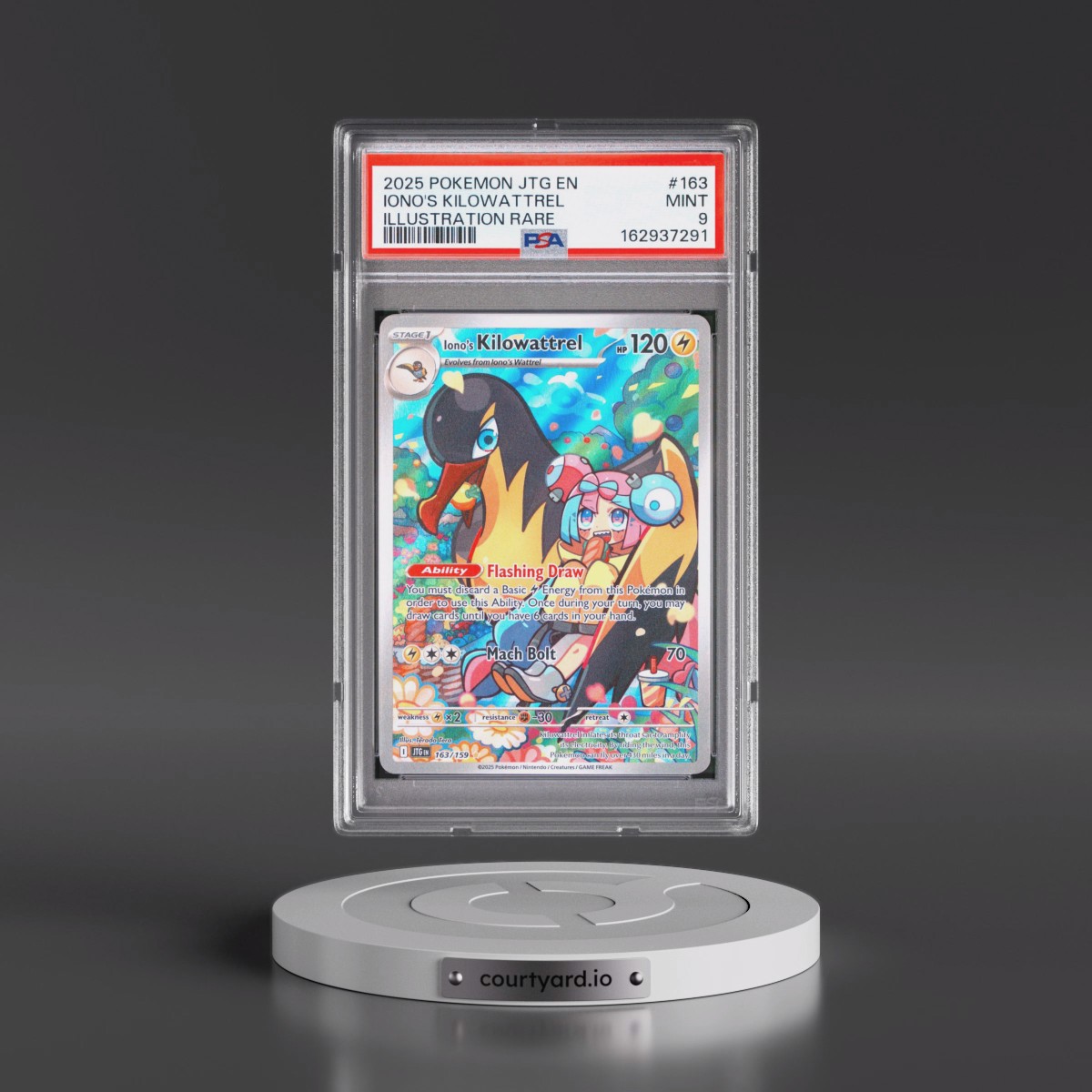2025 Pokémon Jtg EN-Journey Together #163 Iono's Kilowattrel - Illustration Rare (PSA 9 MINT)