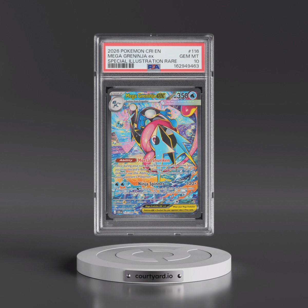 2026 Pokémon Cri EN-Chaos Rising #116 Mega Greninja EX - Holo Special Illustration Rare (PSA 10 GEM MINT)