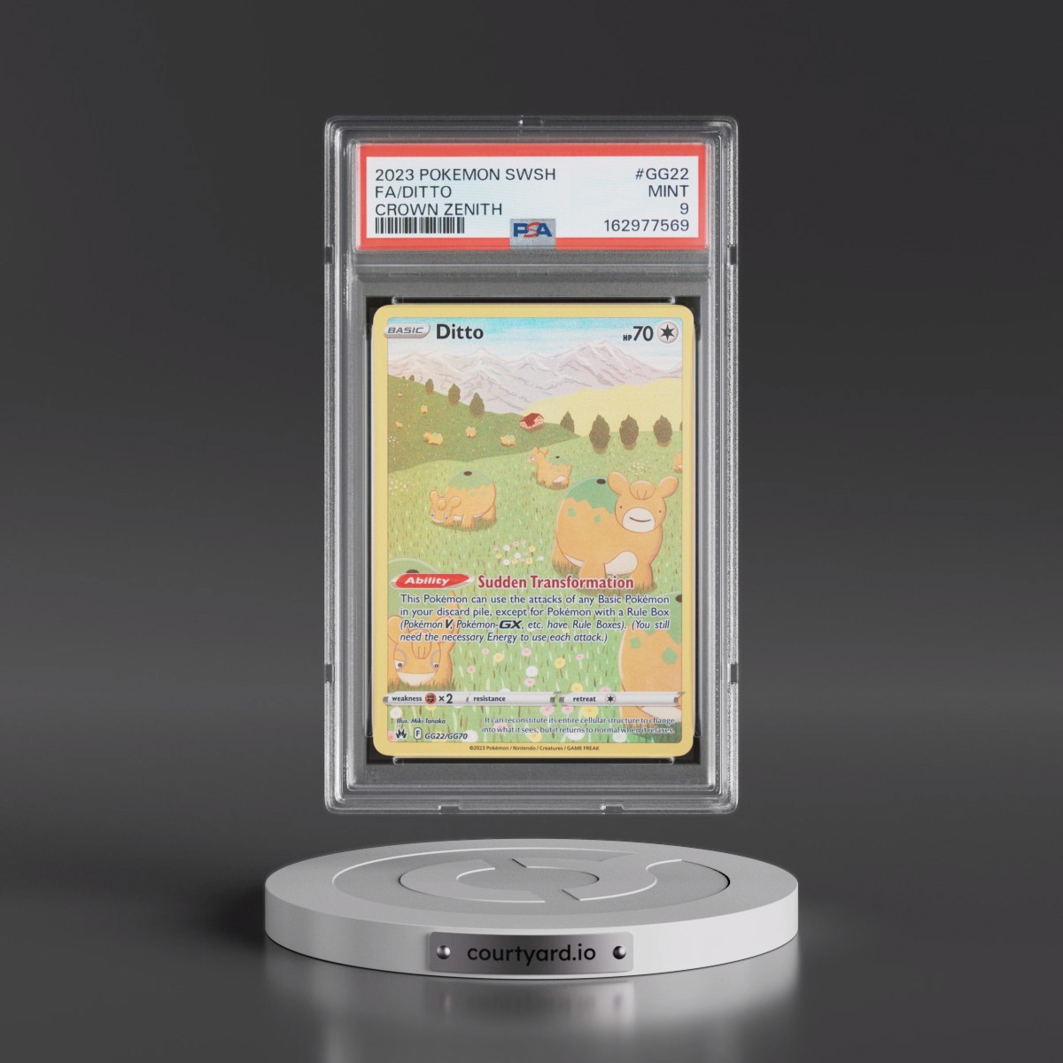 2023 Pokémon Sword and Shield Crown Zenith #GG22 Ditto - Full Art (PSA 9 MINT)