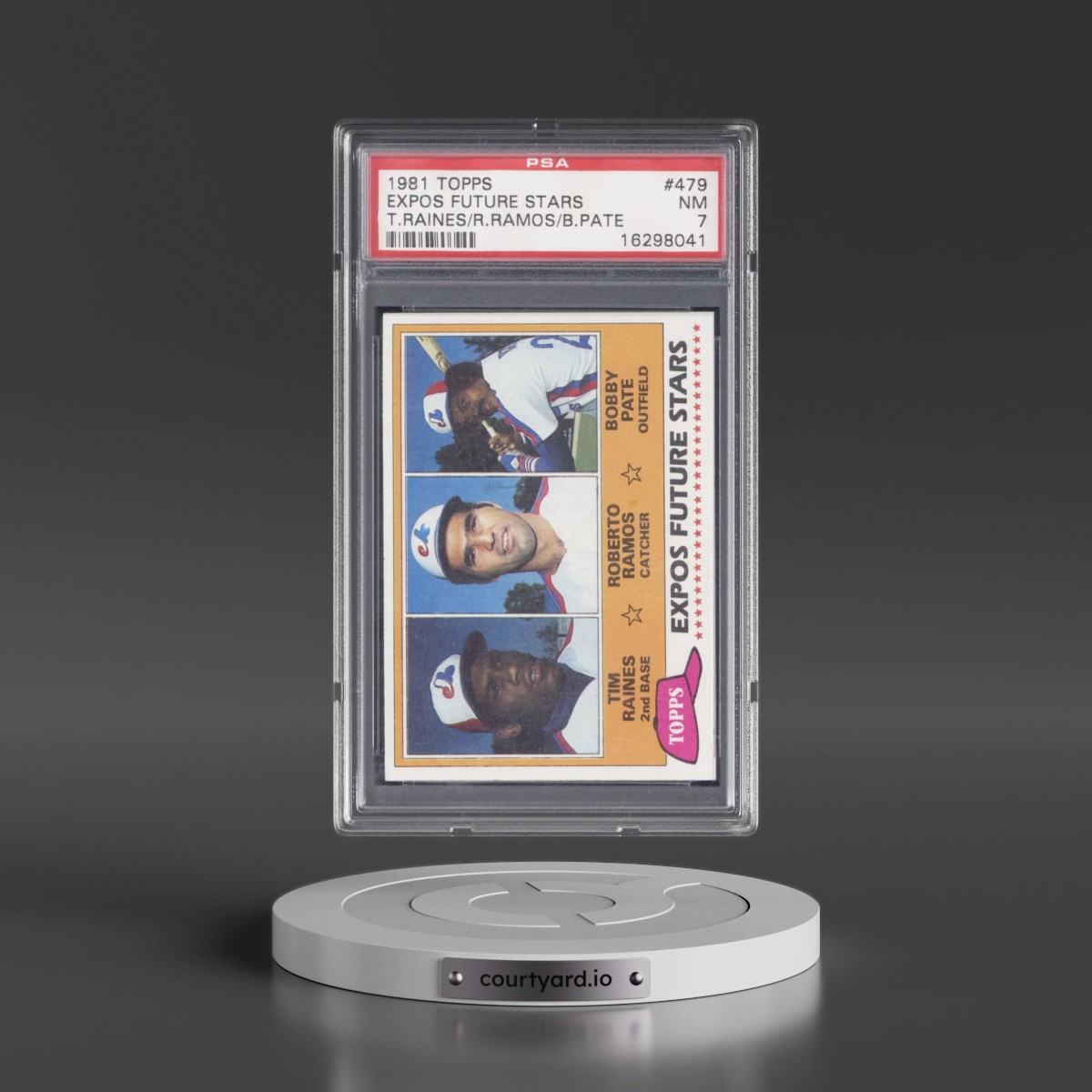 1981 Topps #479 Expos Future Stars - Tim Raines/Roberto Ramos/Bobby Pate (PSA 7 NM)