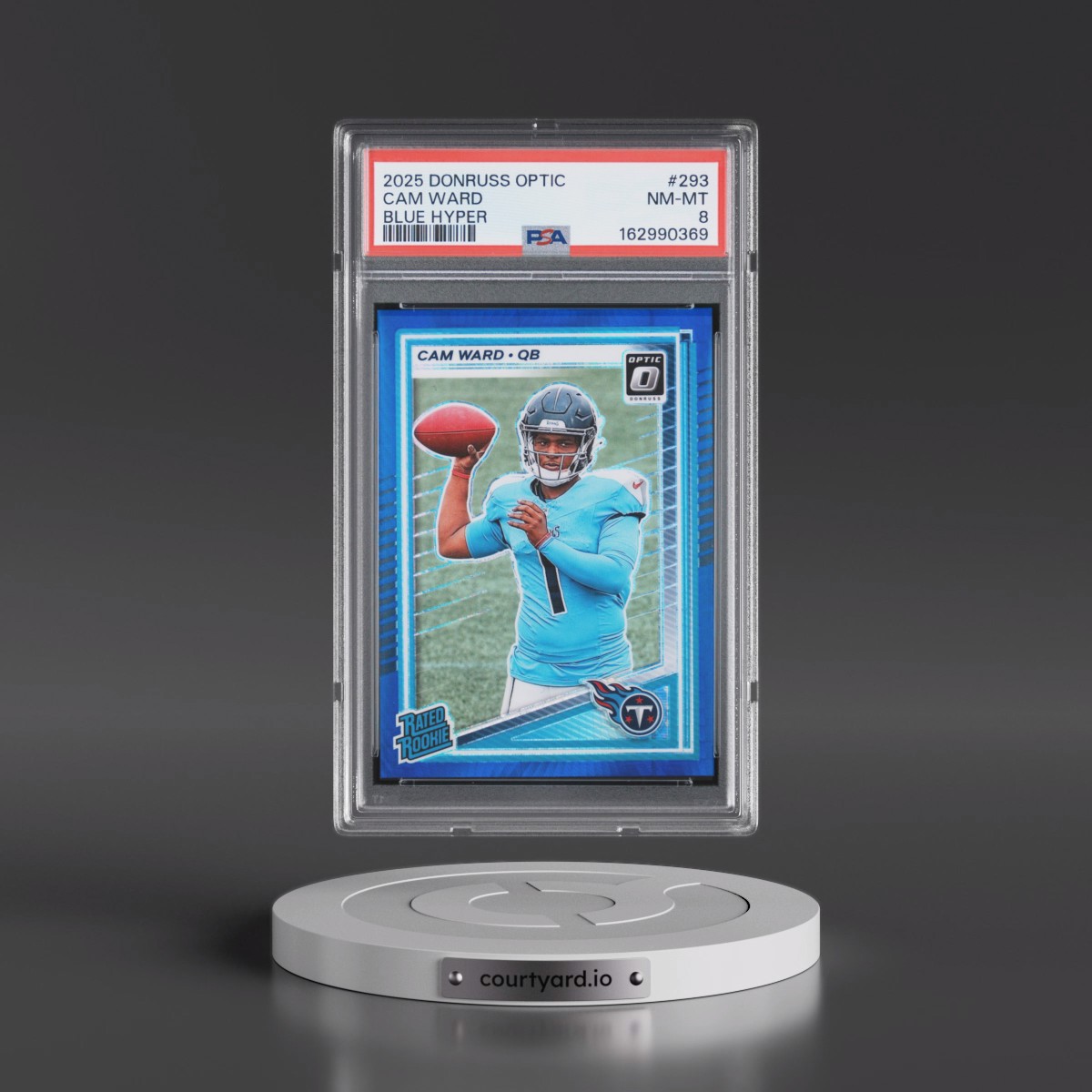 2025 Panini Donruss Optic #293 Cam Ward - Blue Hyper (PSA 8 NM-MT)
