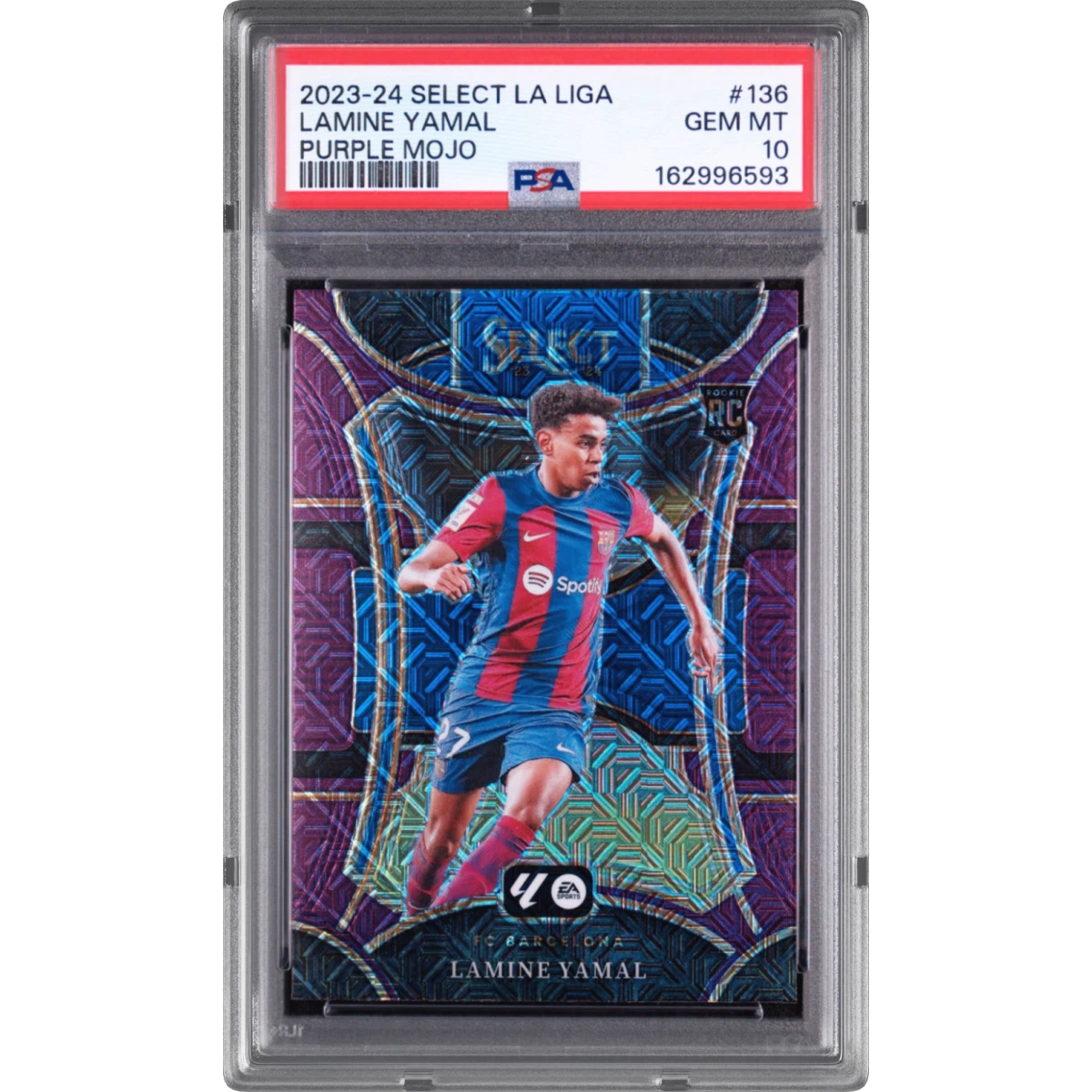 2023-24 Panini Select La Liga #136 Lamine Yamal - Purple Mojo, PSA 10