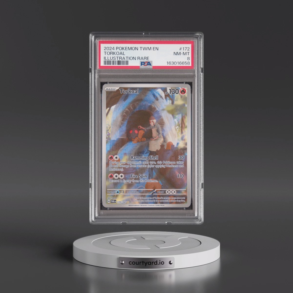 2024 Pokémon Twm EN-Twilight Masquerade #172 Torkoal - Illustration Rare (PSA 8 NM-MT)