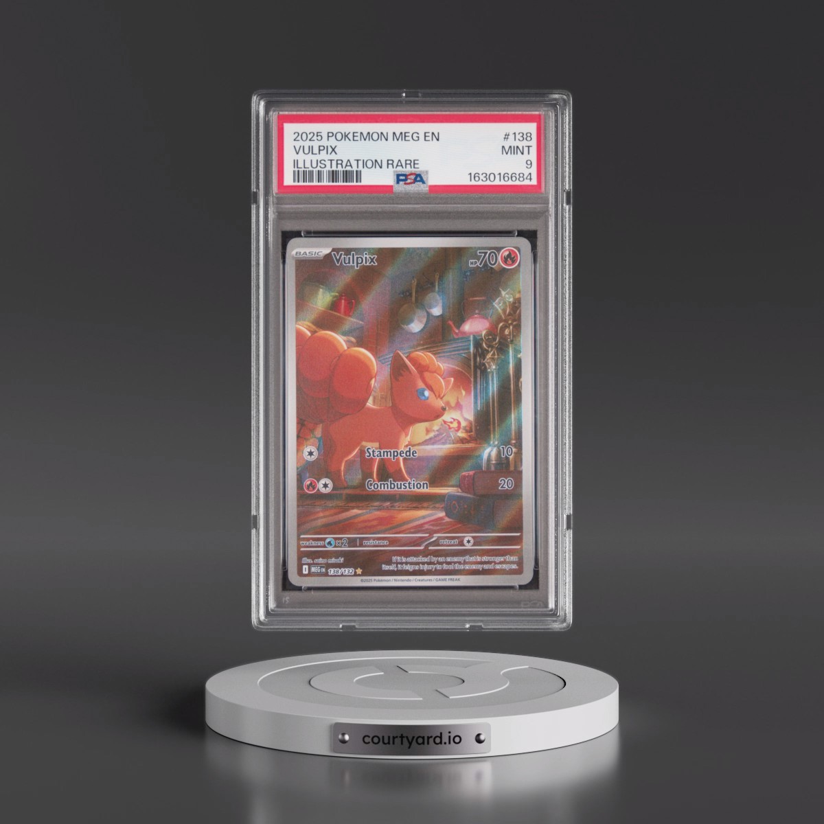 2025 Pokémon Meg EN-Mega Evolution #138 Vulpix - Illustration Rare (PSA 9 MINT)