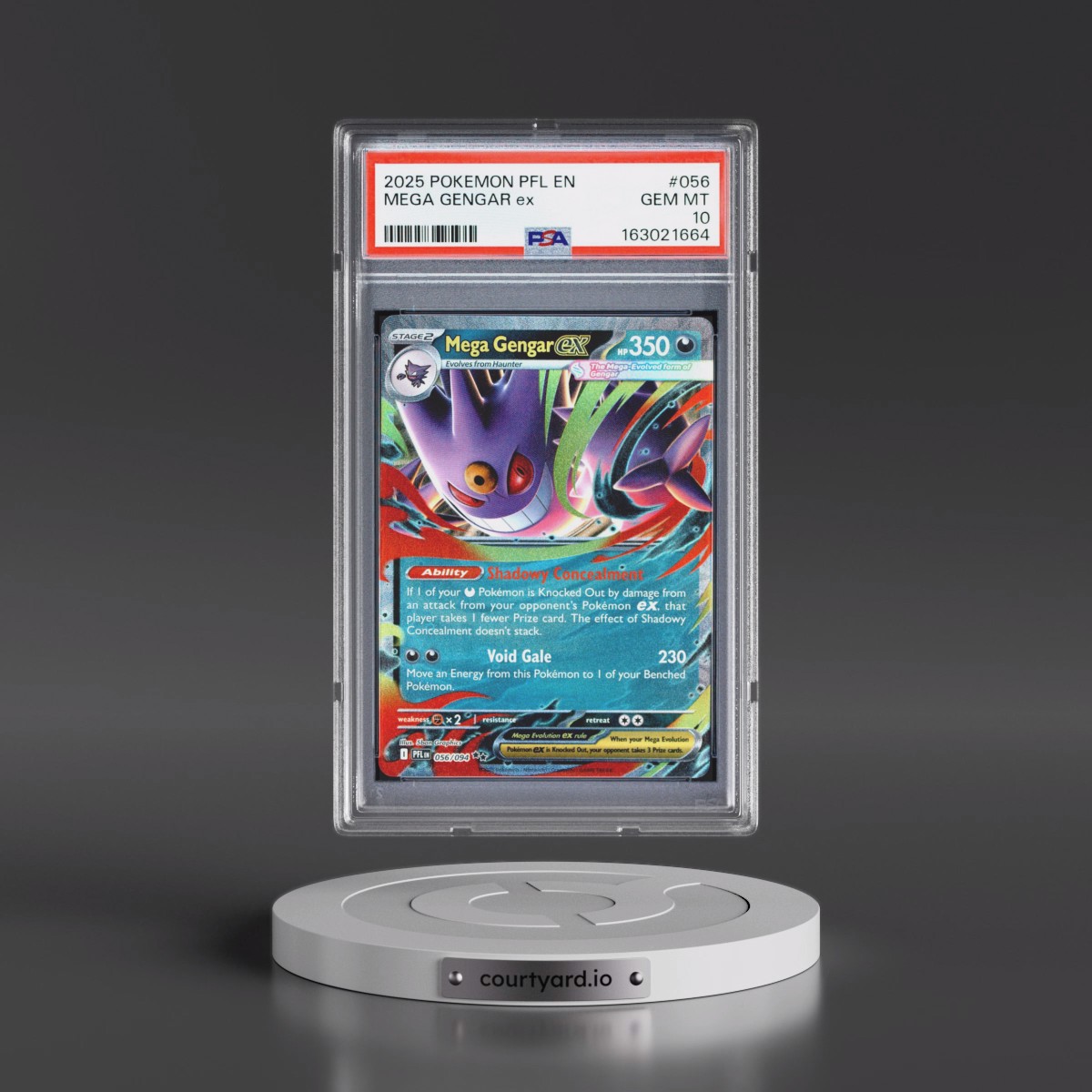 2025 Pokémon Pfl EN-Phantasmal Flames #056 Mega Gengar EX - Holo (PSA 10 GEM MINT)