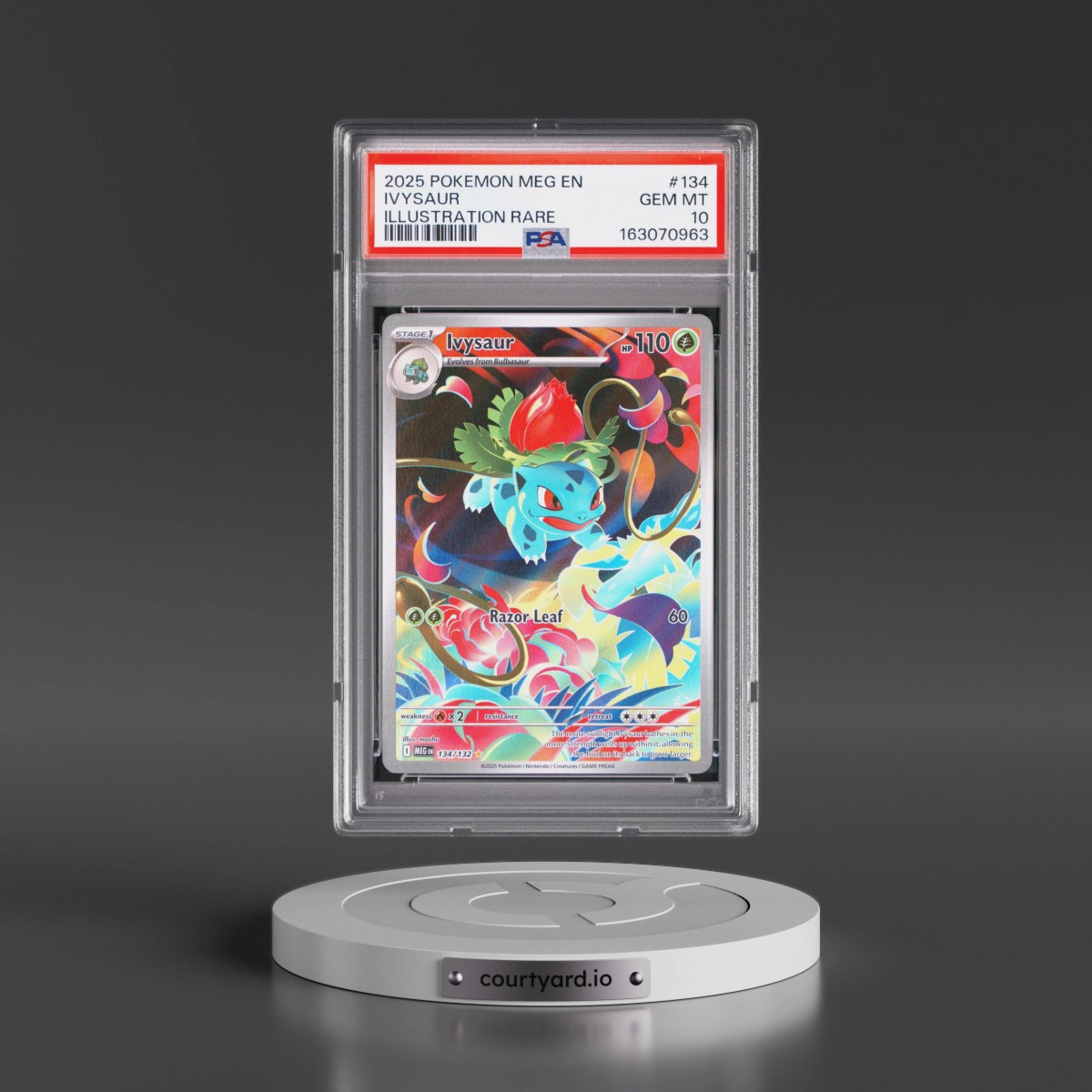 2025 Pokémon Meg EN-Mega Evolution #134 Ivysaur - Illustration Rare (PSA 10 GEM MINT)