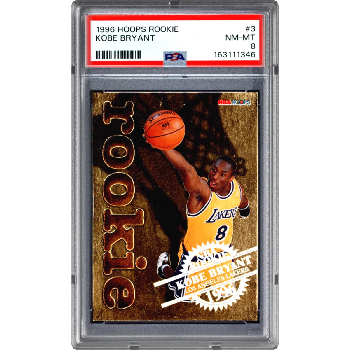 1996 Hoops Rookie #3 Kobe Bryant (PSA 8 NM-MT)