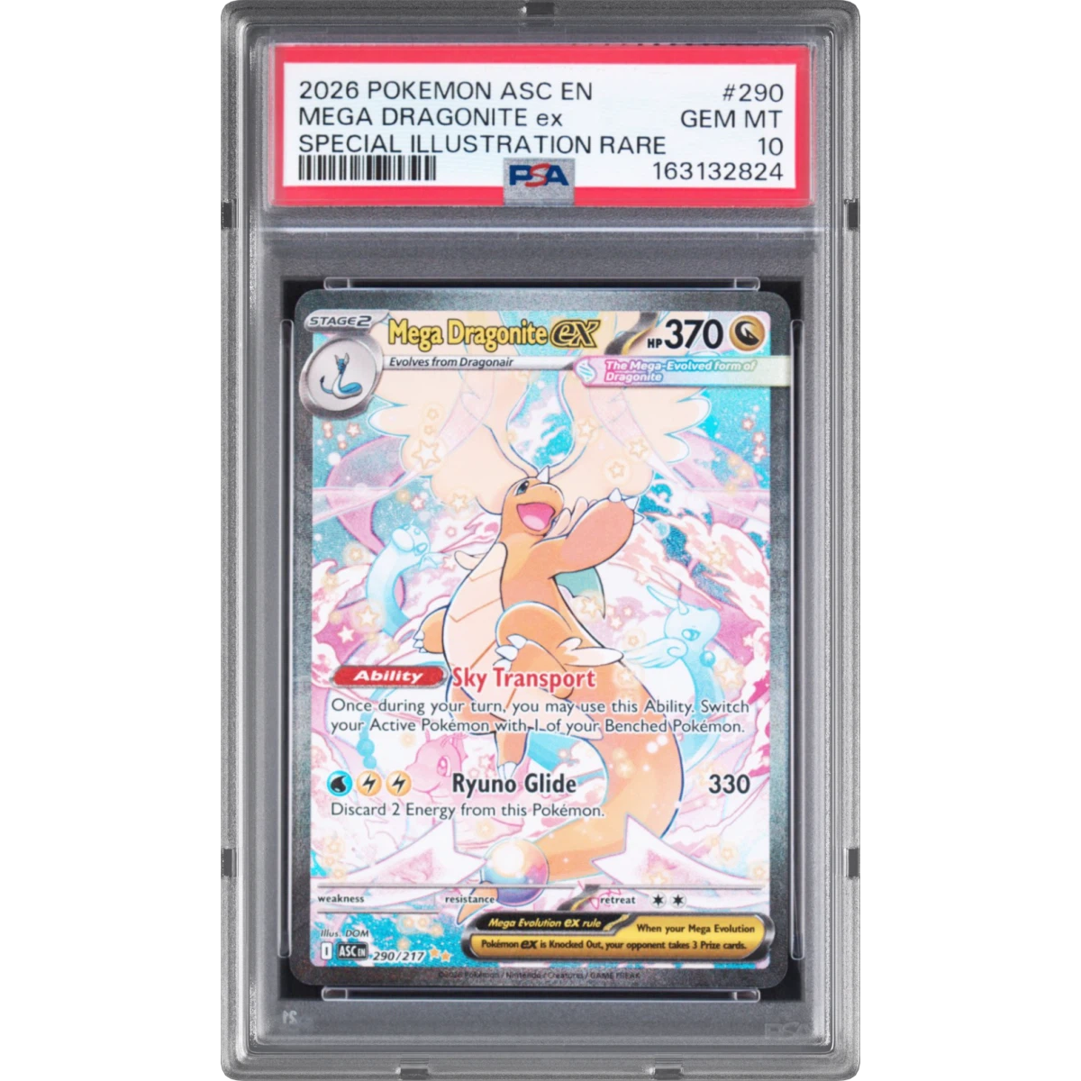 2026 Pokémon Asc EN-Ascended Heroes #290 Mega Dragonite EX - Holo Special Illustration Rare (PSA 10 GEM MINT)
