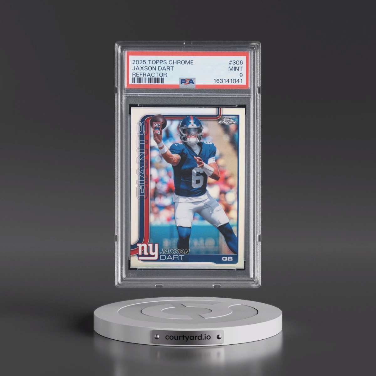 2025 Topps Chrome #306 Jaxson Dart - Refractor (PSA 9 MINT)