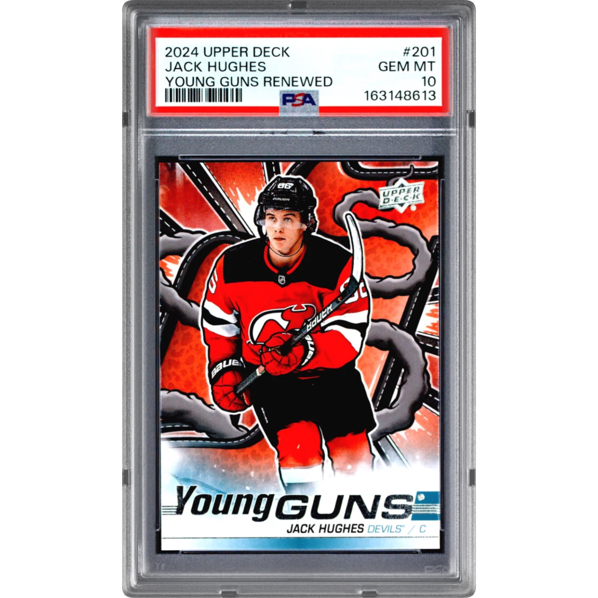 2024 Upper Deck Young Guns Renewed #201 Jack Hughes (PSA 10 GEM MINT)