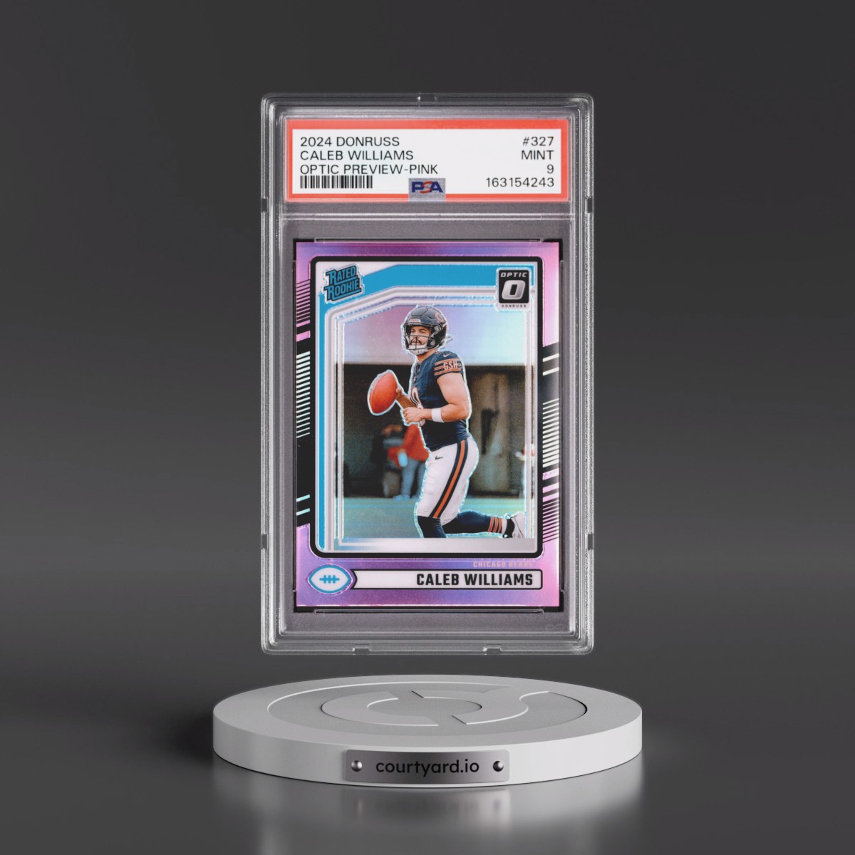 2024 Panini Donruss #327 Caleb Williams - Optic Preview-Pink (PSA 9 MINT)