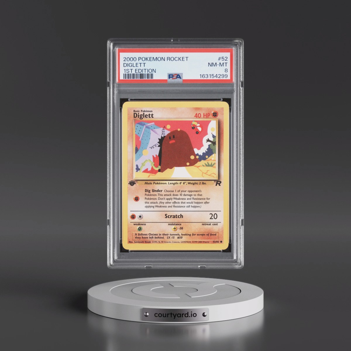 2000 Pokémon Rocket #52 Diglett - 1st Edition (PSA 8 NM-MT)