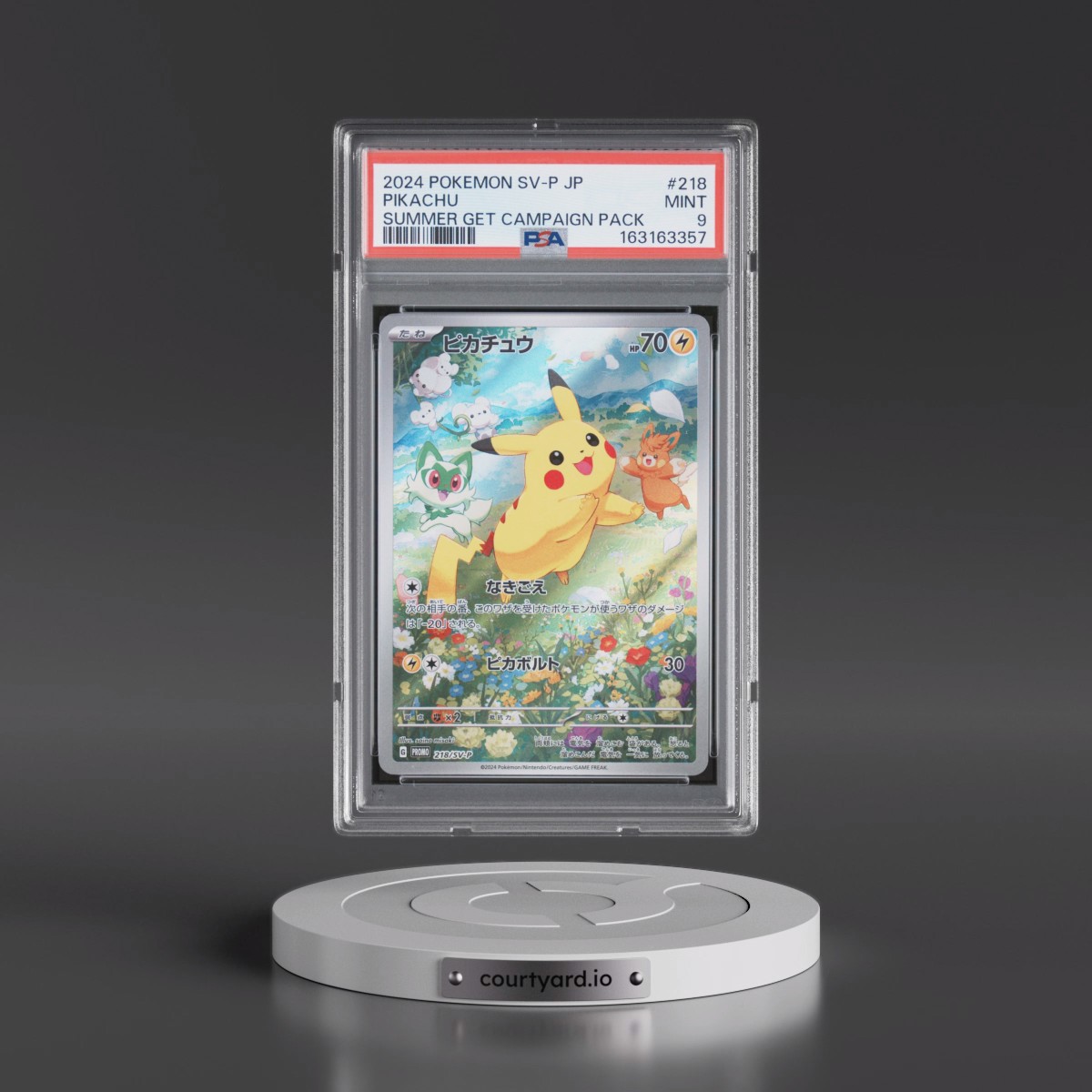 2024 Pokémon SV-P Promo #218 Pikachu - Summer of Pokeca Is Here! Promo Card Get Campaign Pack (PSA 9 MINT)