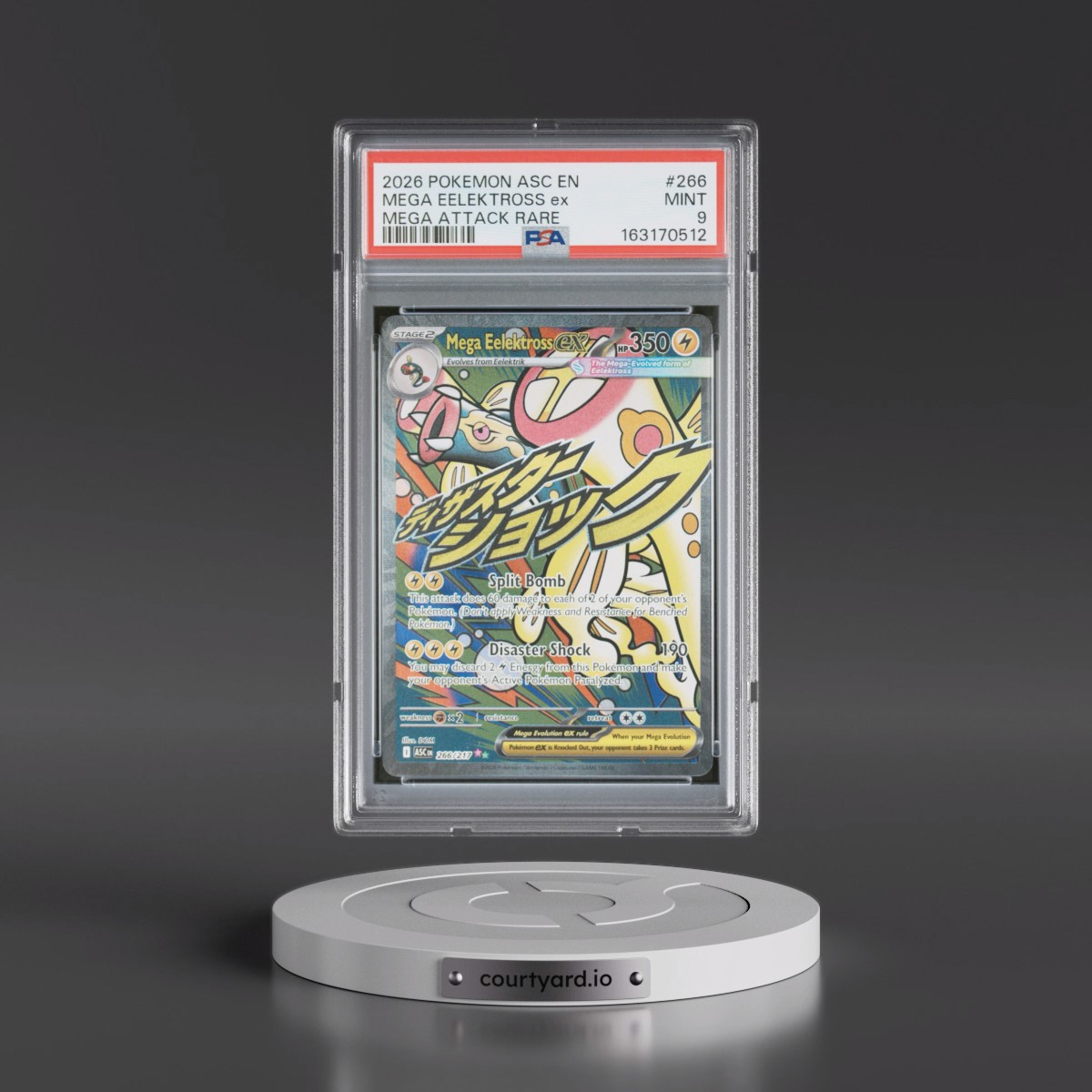 2026 Pokémon Asc EN-Ascended Heroes #266 Mega Eelektross EX - Holo Mega Attack Rare (PSA 9 MINT)