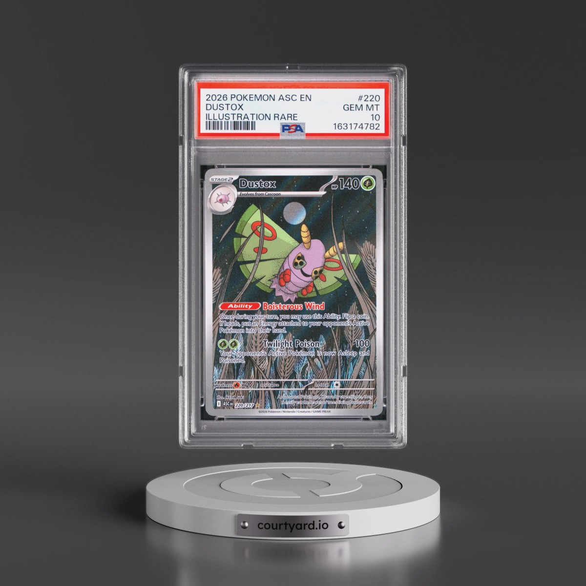 2026 Pokémon Asc EN-Ascended Heroes #220 Dustox - Illustration Rare (PSA 10 GEM MINT)