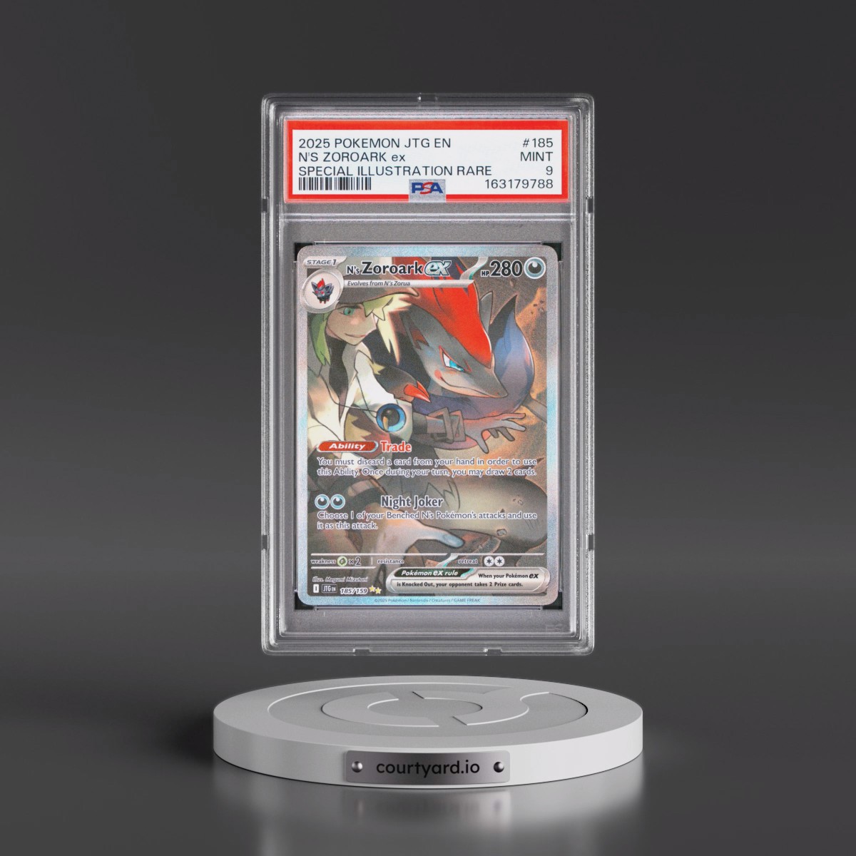 2025 Pokémon Jtg EN-Journey Together #185 N's Zoroark EX - Holo Special Illustration Rare (PSA 9 MINT)
