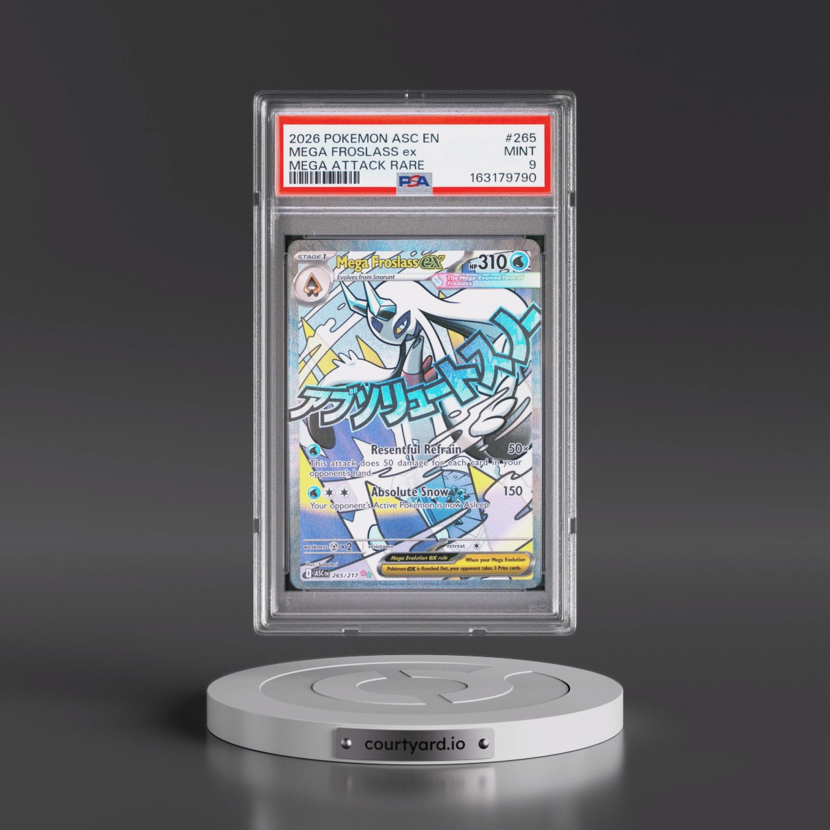 2026 Pokémon Asc EN-Ascended Heroes #265 Mega Froslass EX - Holo Mega Attack Rare (PSA 9 MINT)