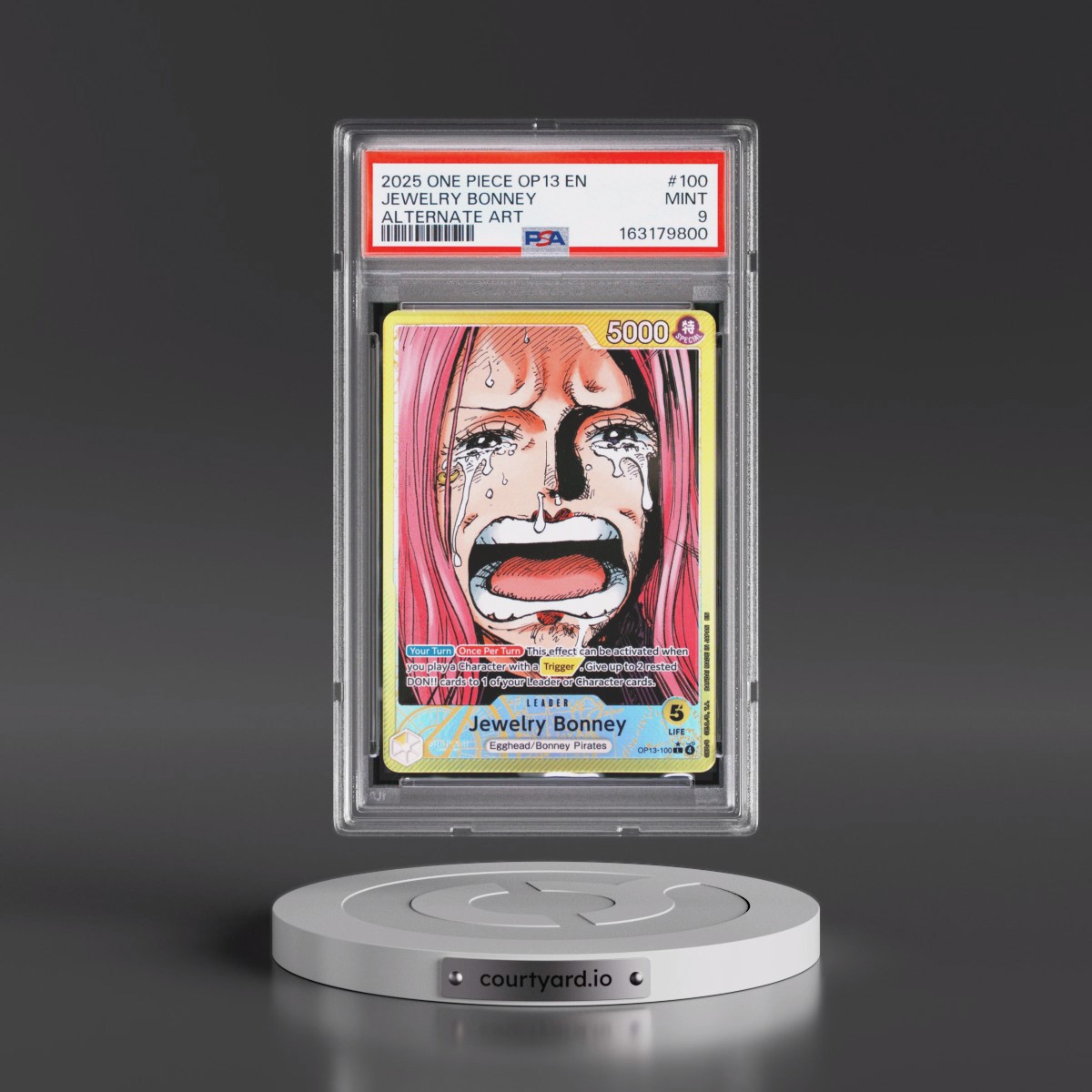 2025 One Piece OP13-Carrying on His Will #100 Jewelry Bonney - Alternate Art (PSA 9 MINT)